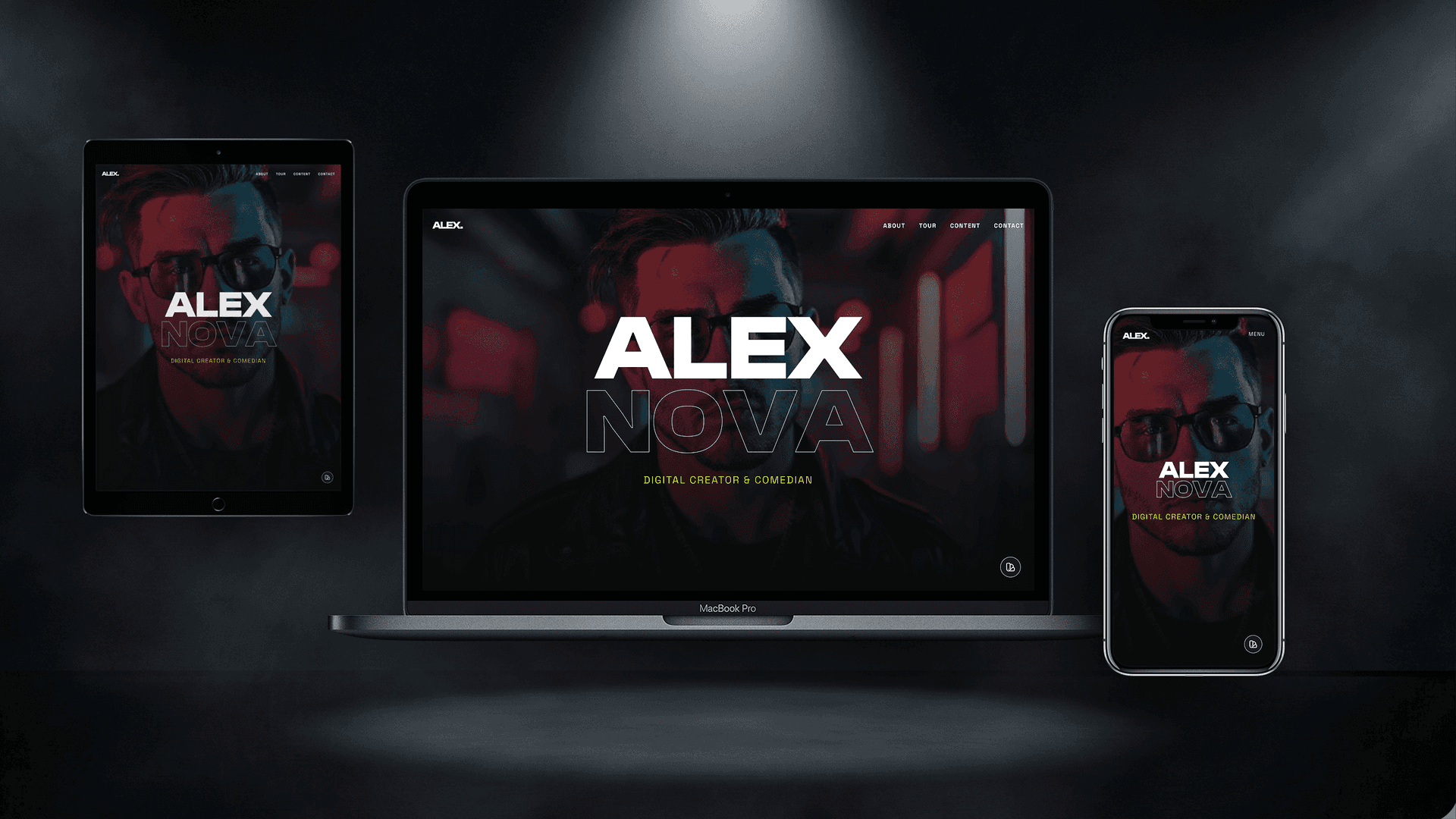 Creator & Influencer Website — Alex Nova design — Landing exclusive website base preview
