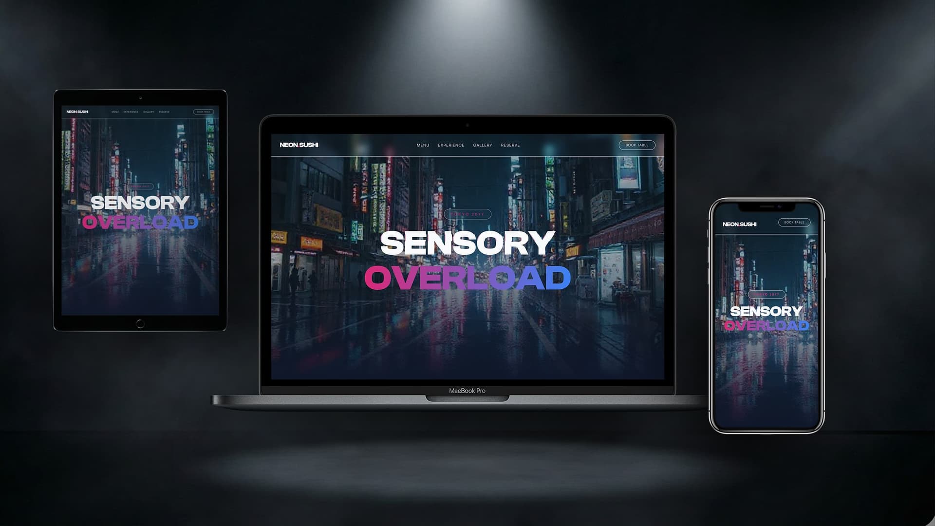 Sushi Delivery Website — Neon Sushi design — Landing exclusive website base preview