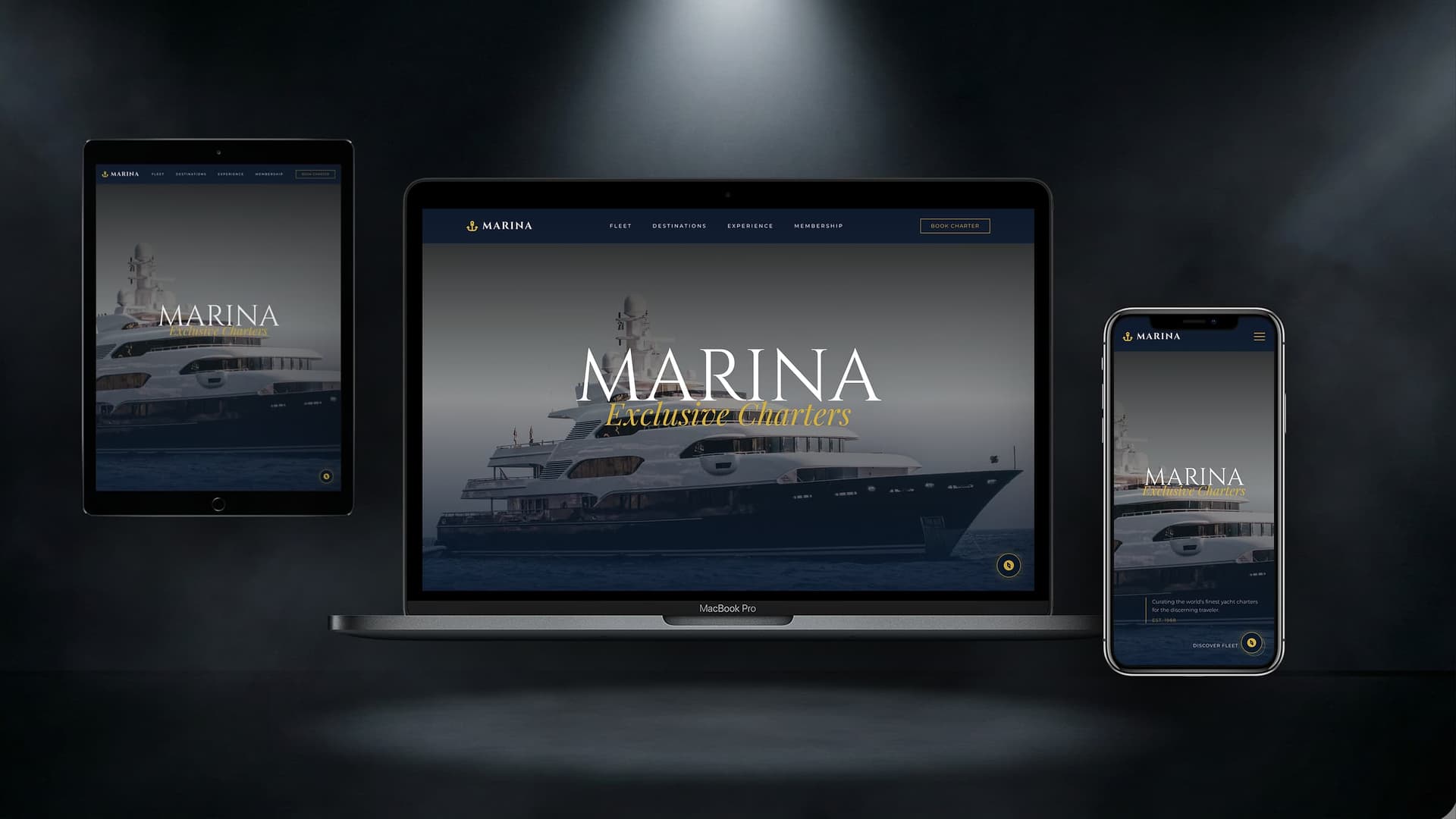 Yacht Charter Website — MARINA design — Landing exclusive website base preview