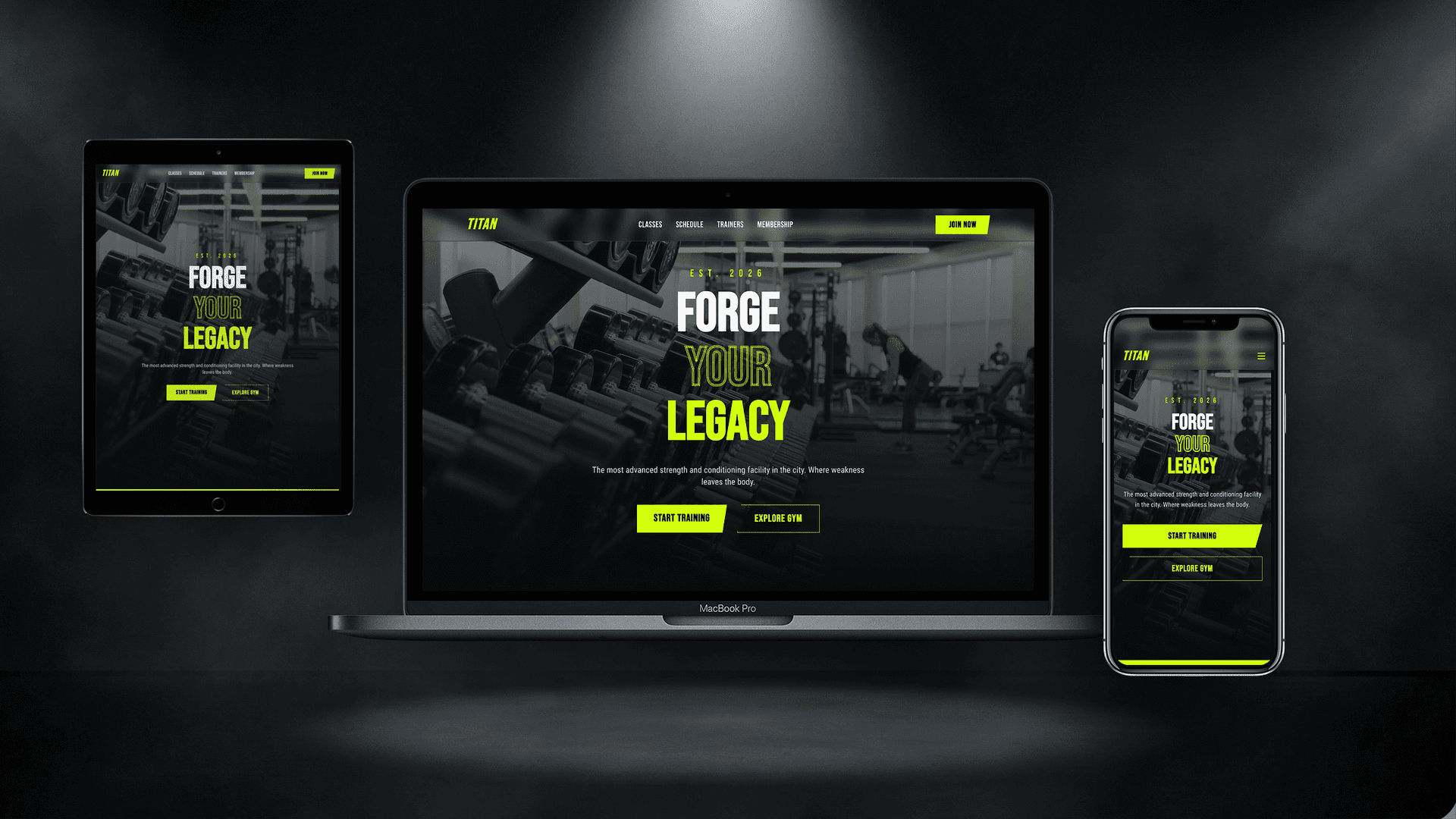 CrossFit Box Website — TITAN design — Corporate exclusive website base preview
