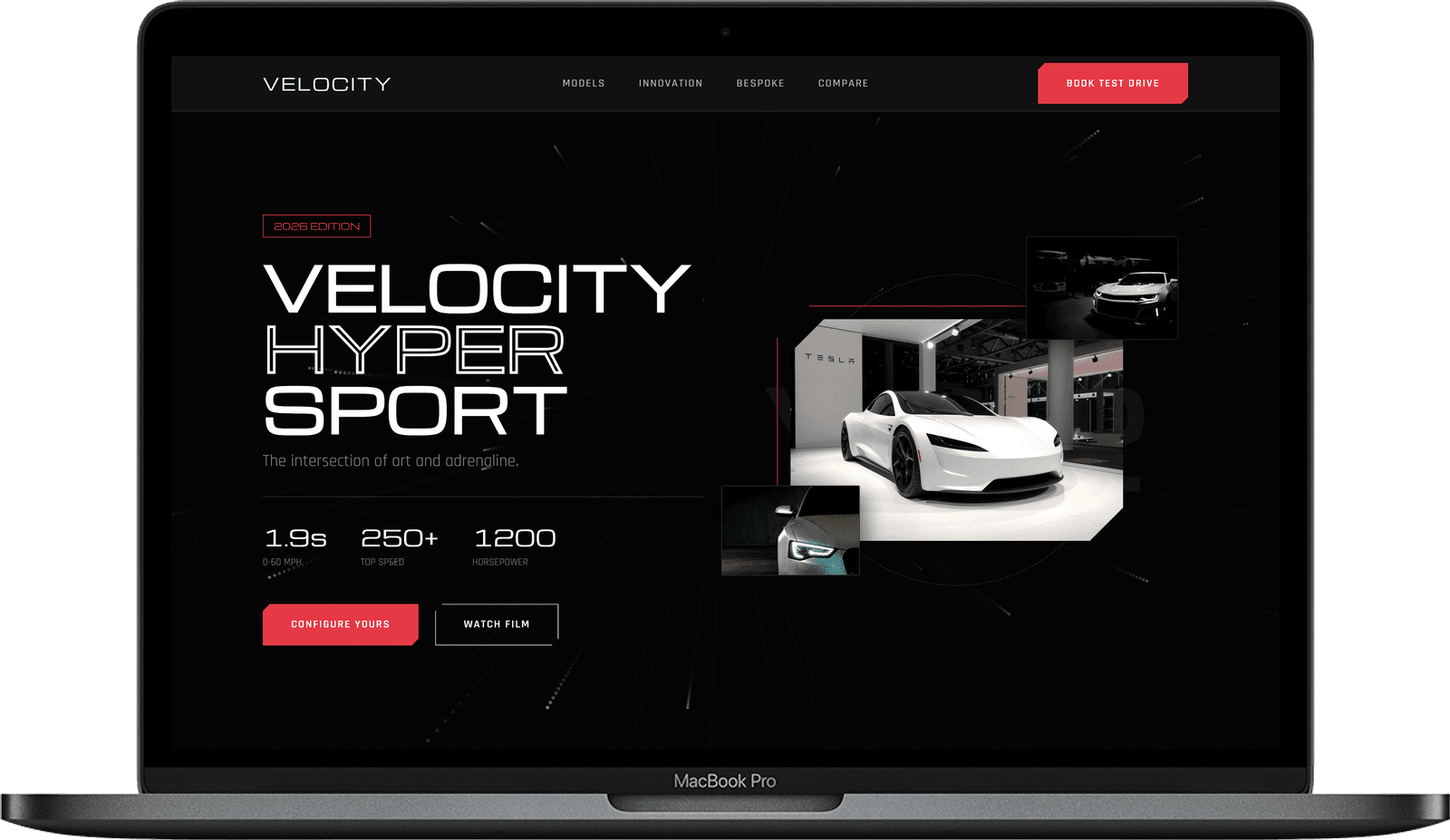 Car Showroom Website — Velocity design homepage preview