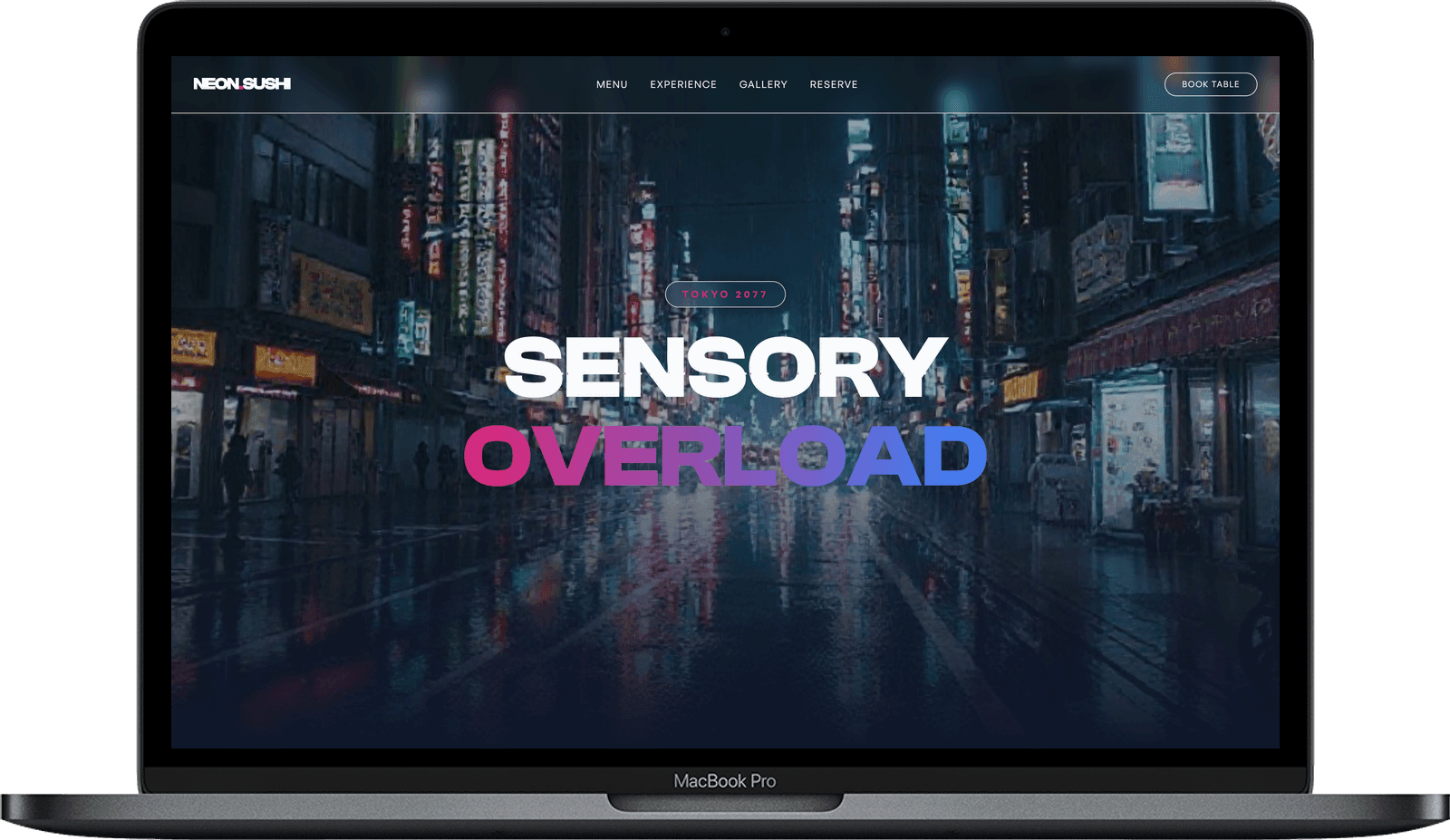 Sushi Delivery Website — Neon Sushi design homepage preview