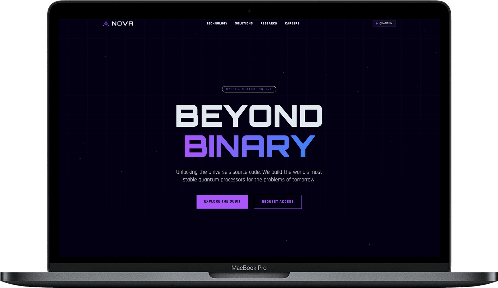 AI Company Website — Nova Quantum design homepage preview