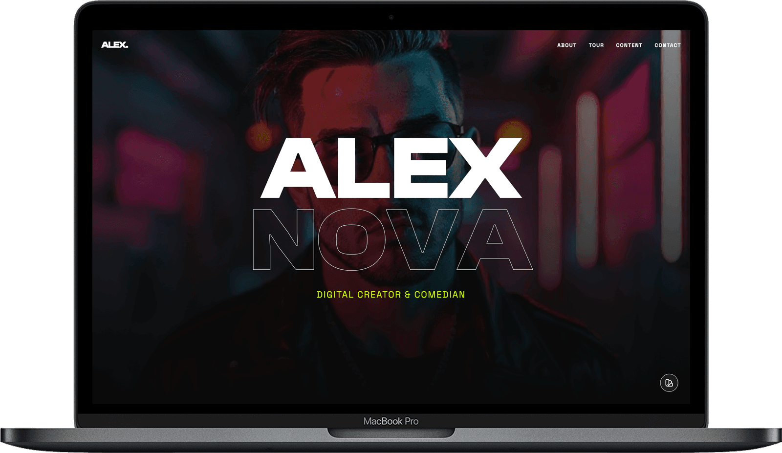 Creator & Influencer Website — Alex Nova design homepage preview