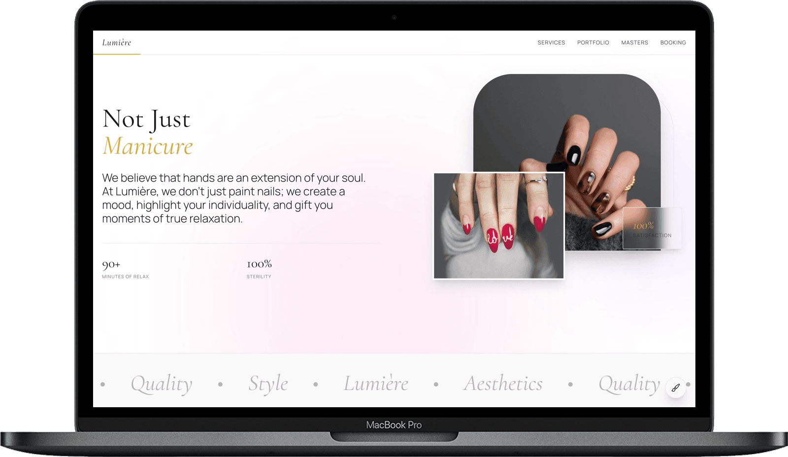 Nail Salon Website — Lumière design detail preview 1