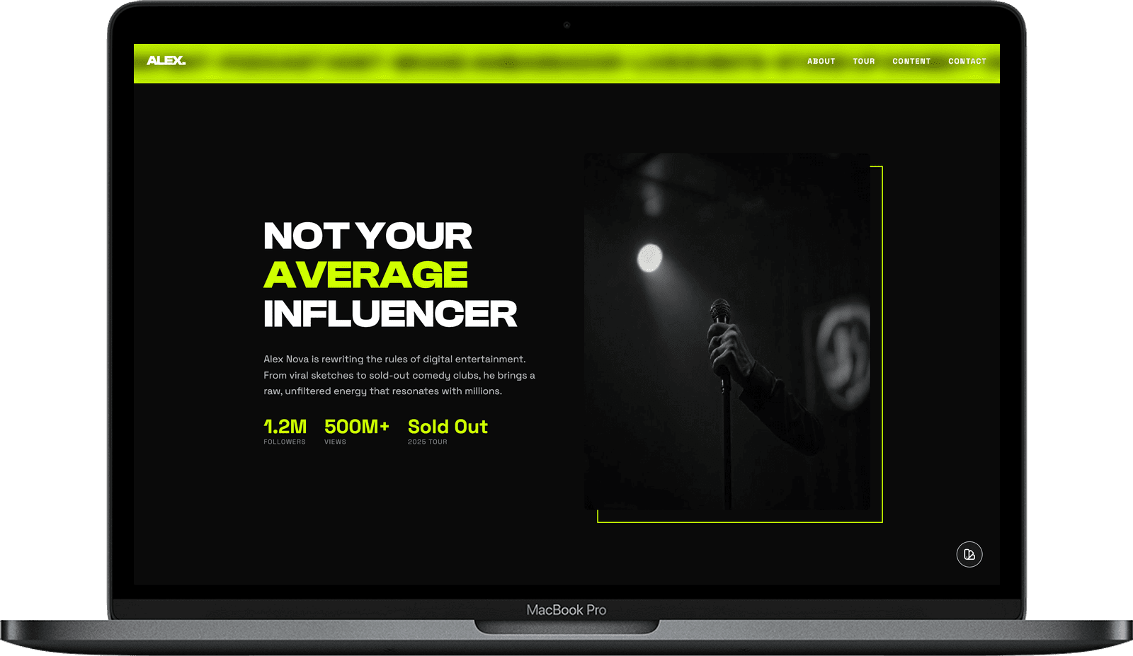 Creator & Influencer Website — Alex Nova design detail preview 1