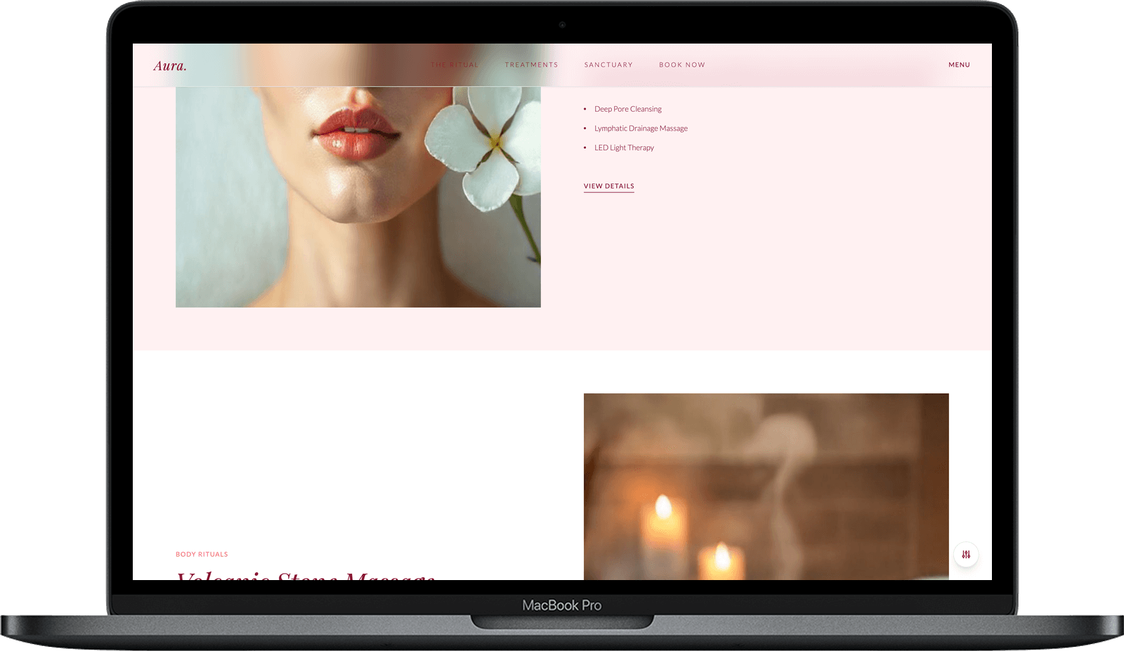 Beauty Salon & SPA Website — Aura Beauty design detail preview 2