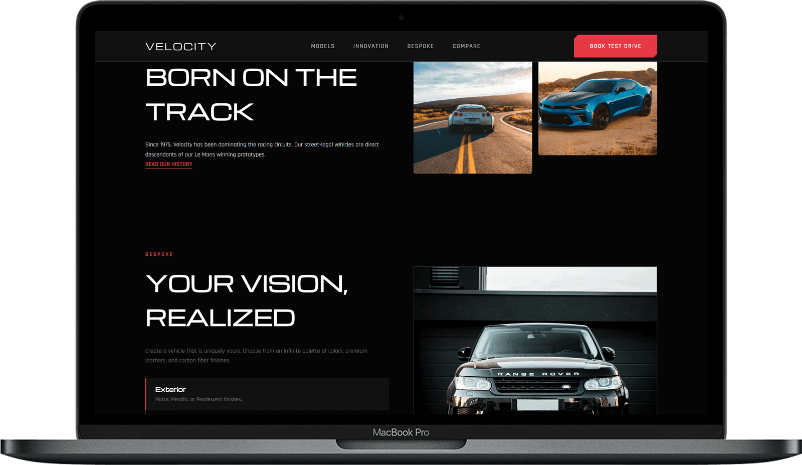 Car Showroom Website — Velocity design detail preview 2