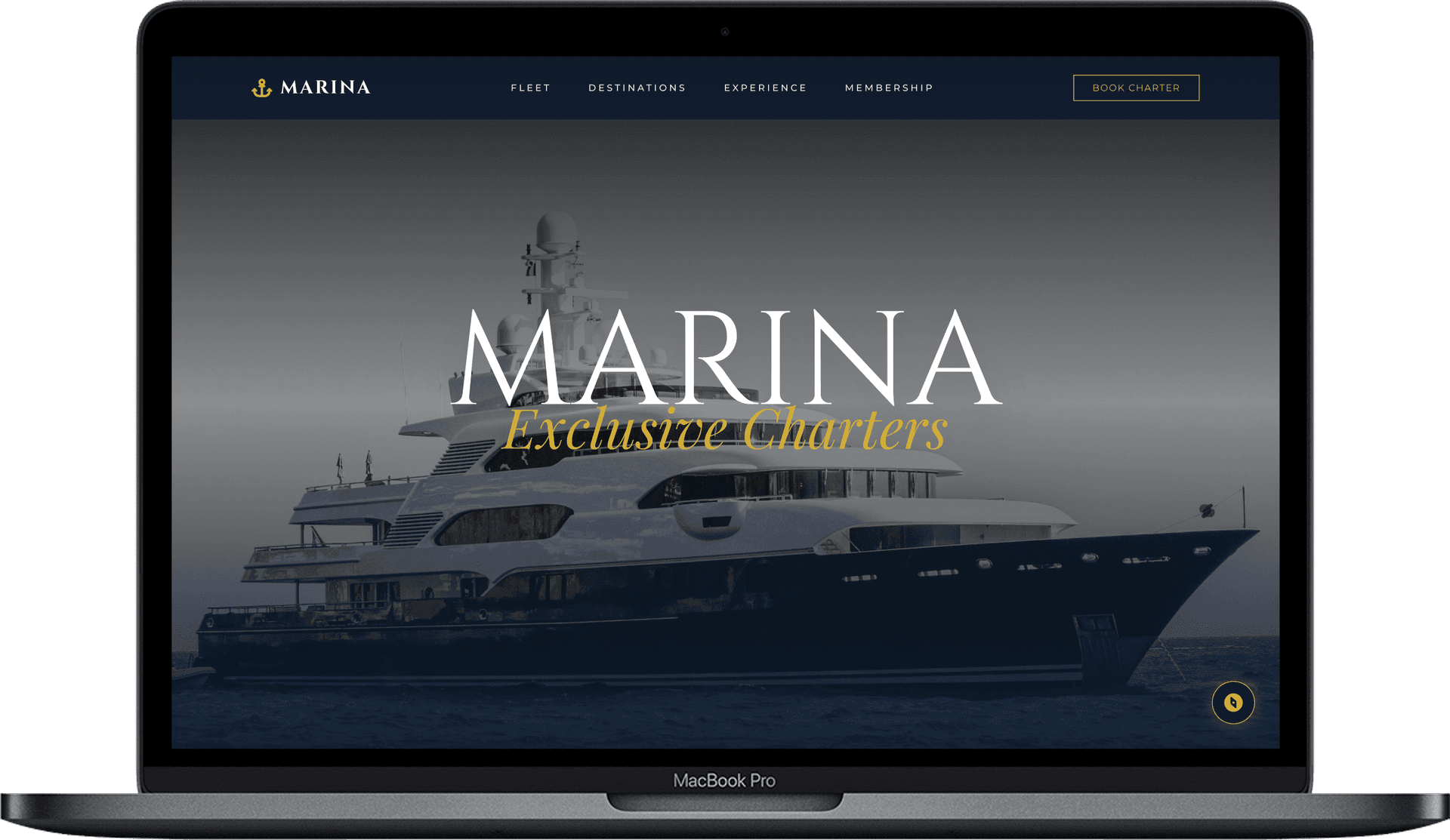Yacht Charter Website — MARINA design homepage preview