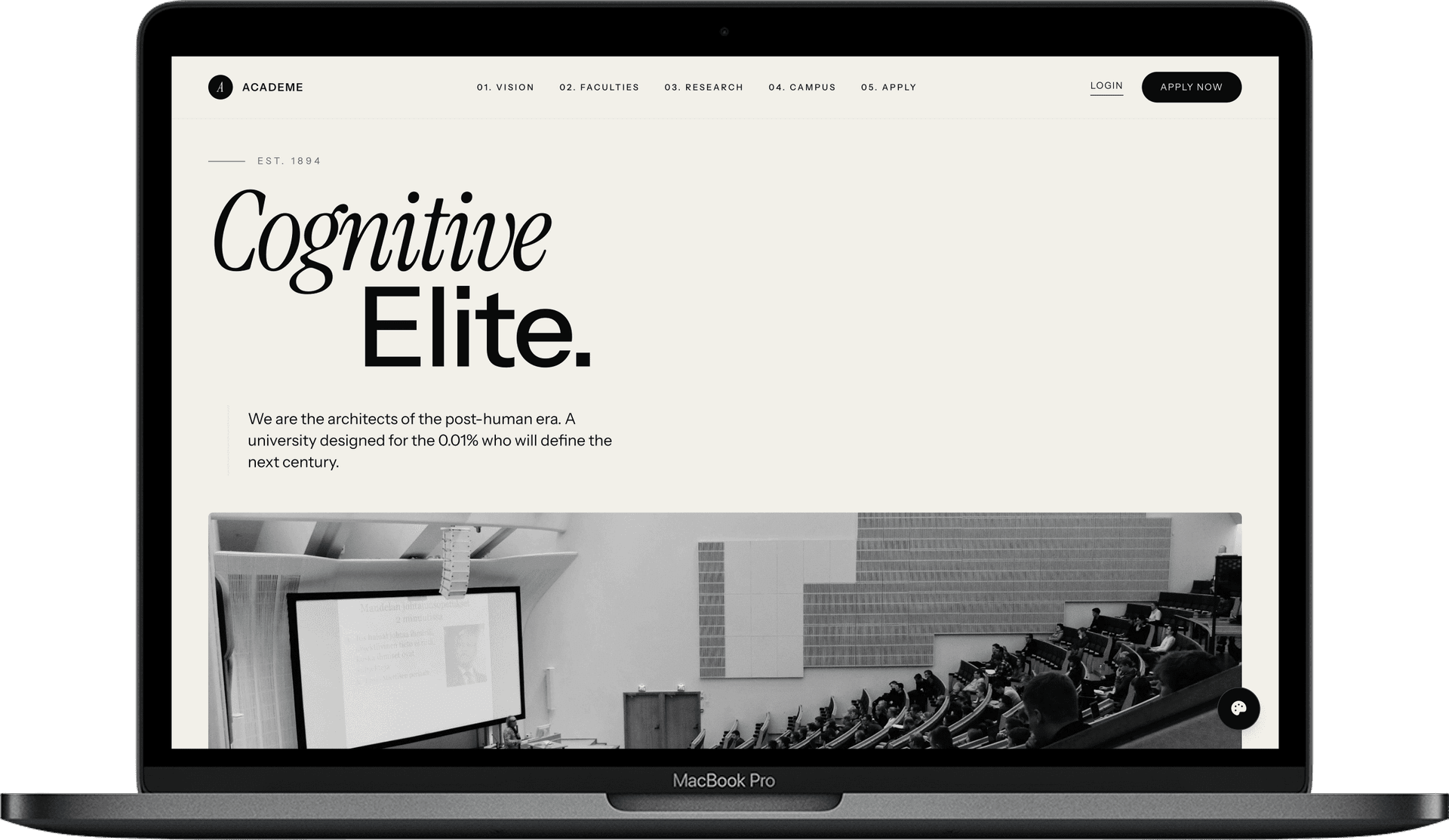University Website — ACADEME design homepage preview