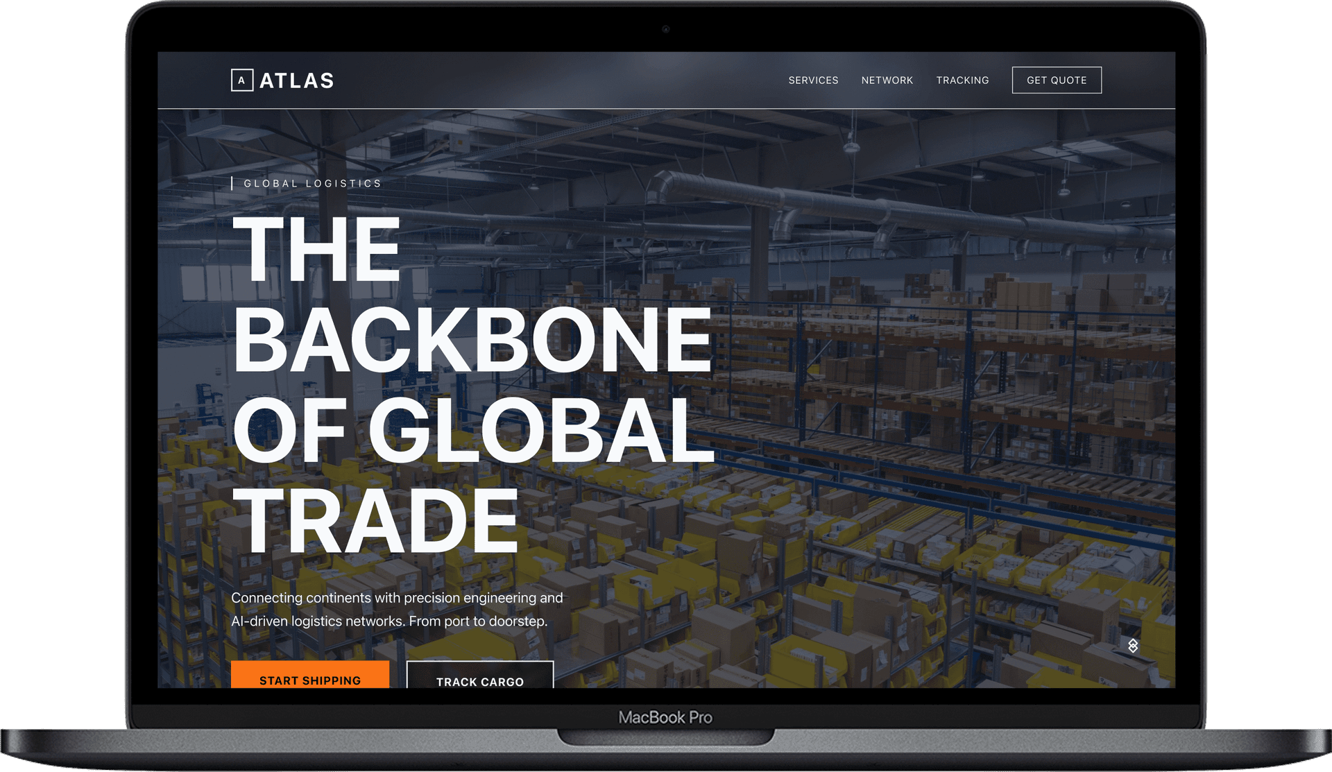 Logistics Company Website — MERIDIAN design homepage preview