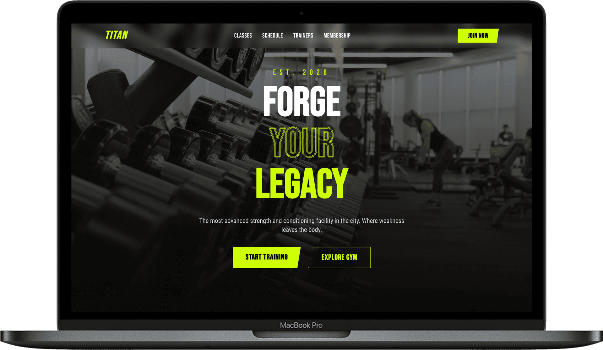 CrossFit Box Website — TITAN design homepage preview
