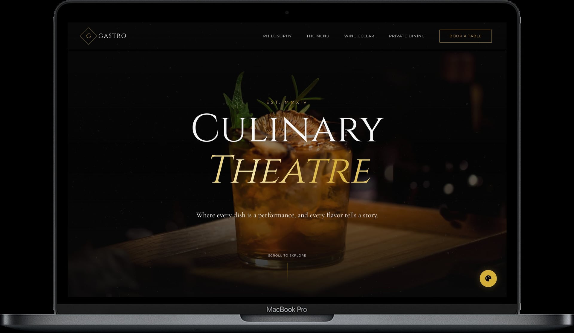 Fine Dining Website — GASTRO design homepage preview
