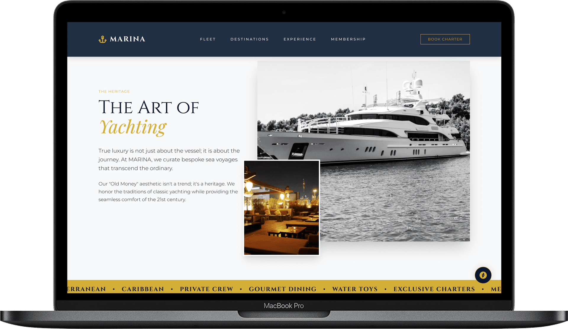 Yacht Charter Website — MARINA design detail preview 1