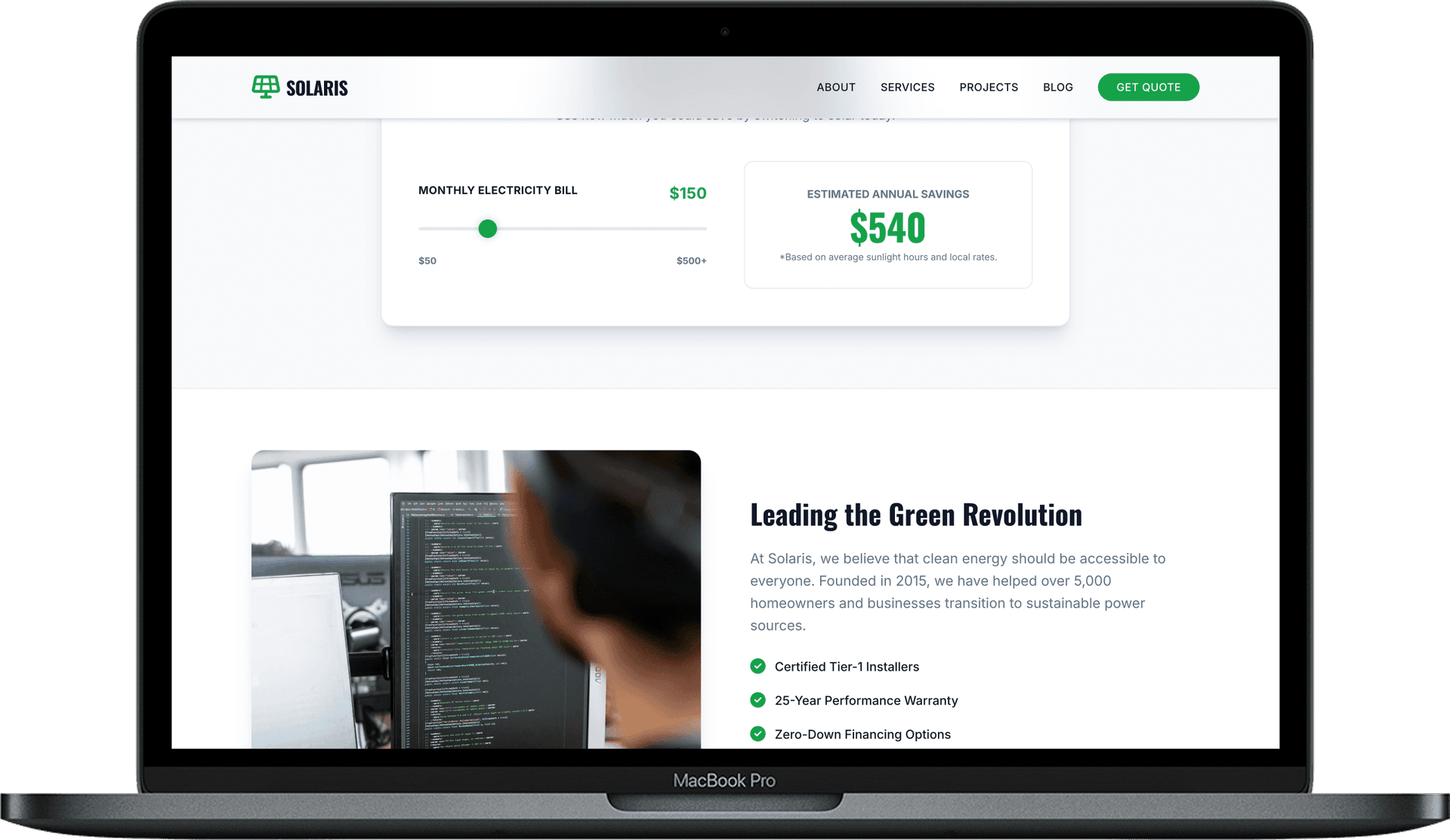 Solar Energy Website — SOLARIS design detail preview 1