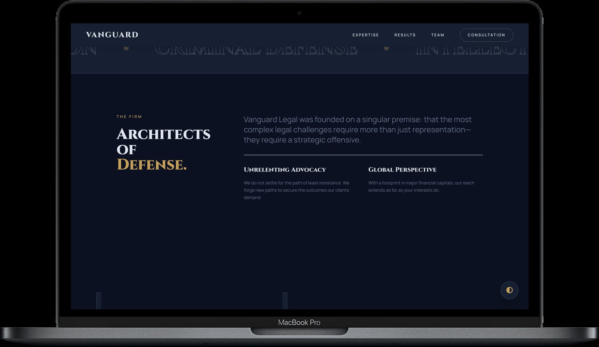 Attorney Website — Vanguard Legal design detail preview 1