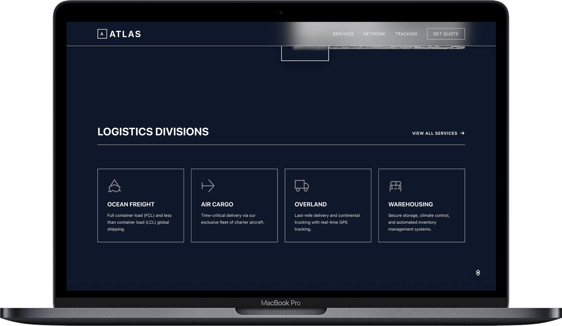 Logistics Company Website — MERIDIAN design detail preview 2