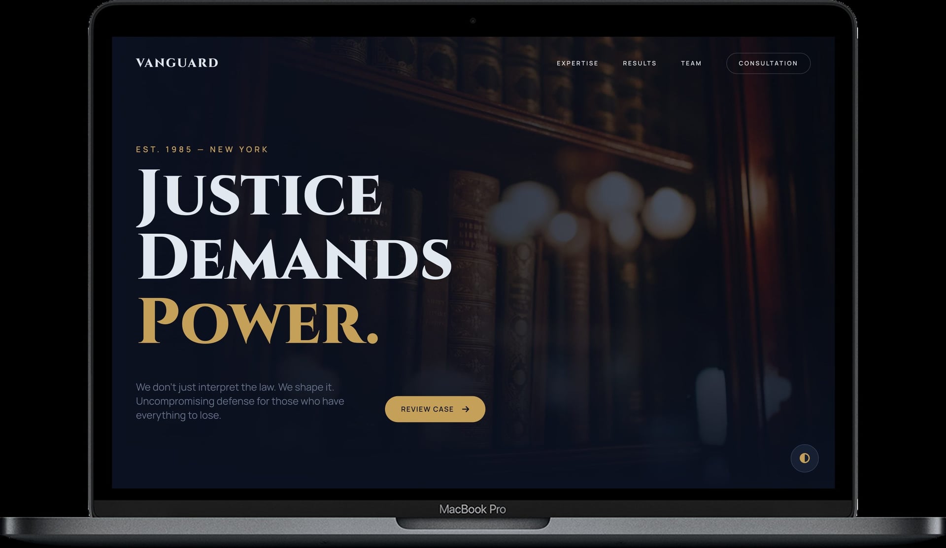 Attorney Website — Vanguard Legal design homepage preview