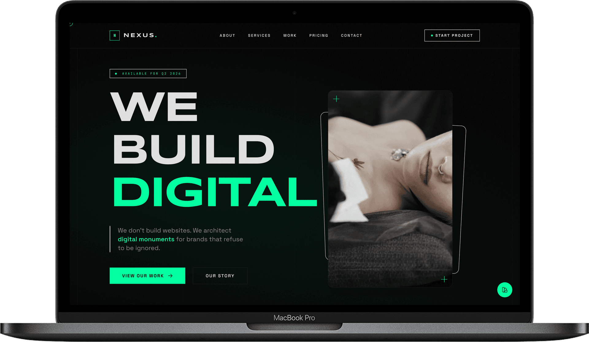 Creative Agency Website — NEXUS Digital design homepage preview