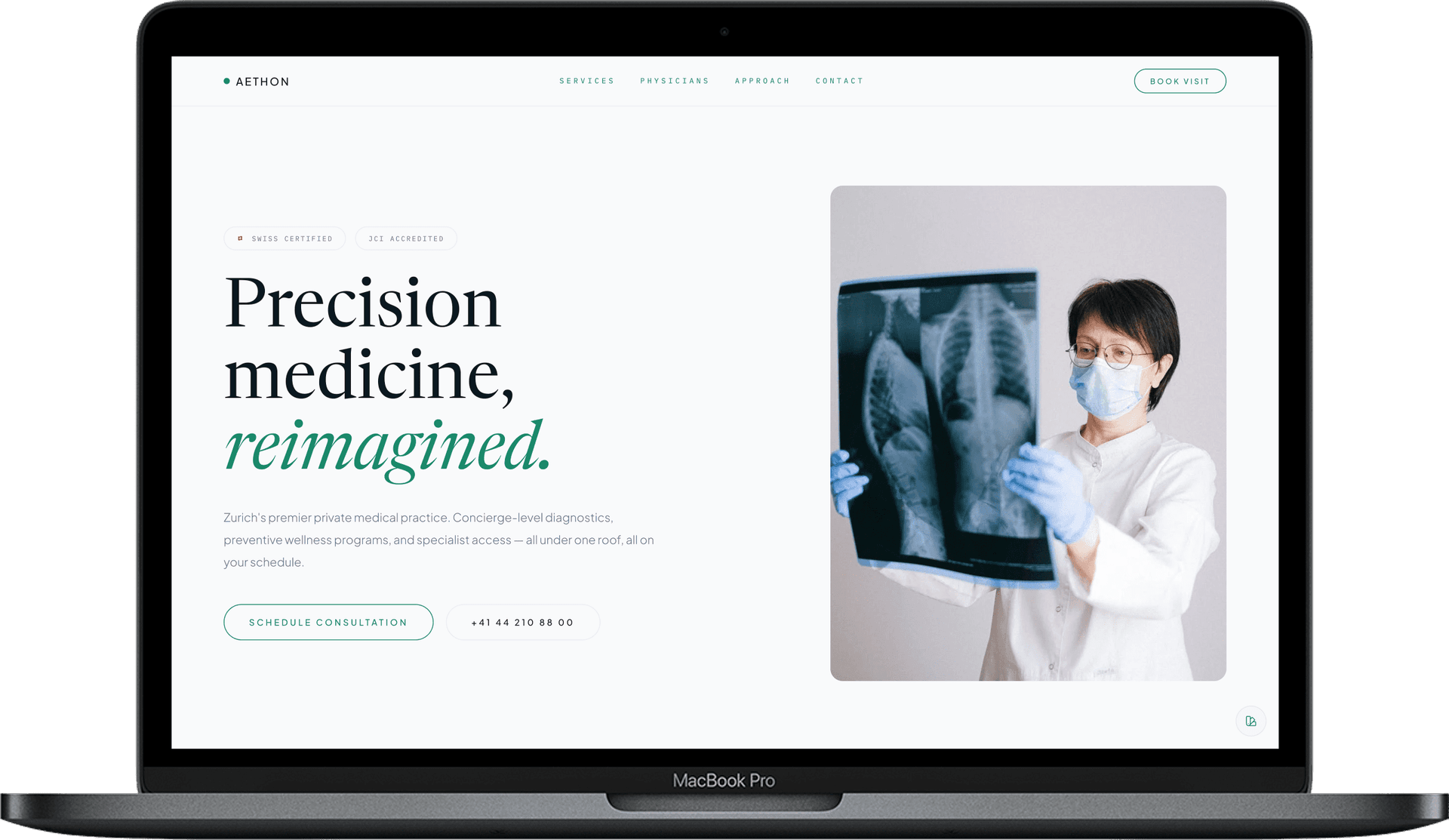 Medical Clinic Website — AETHON design homepage preview
