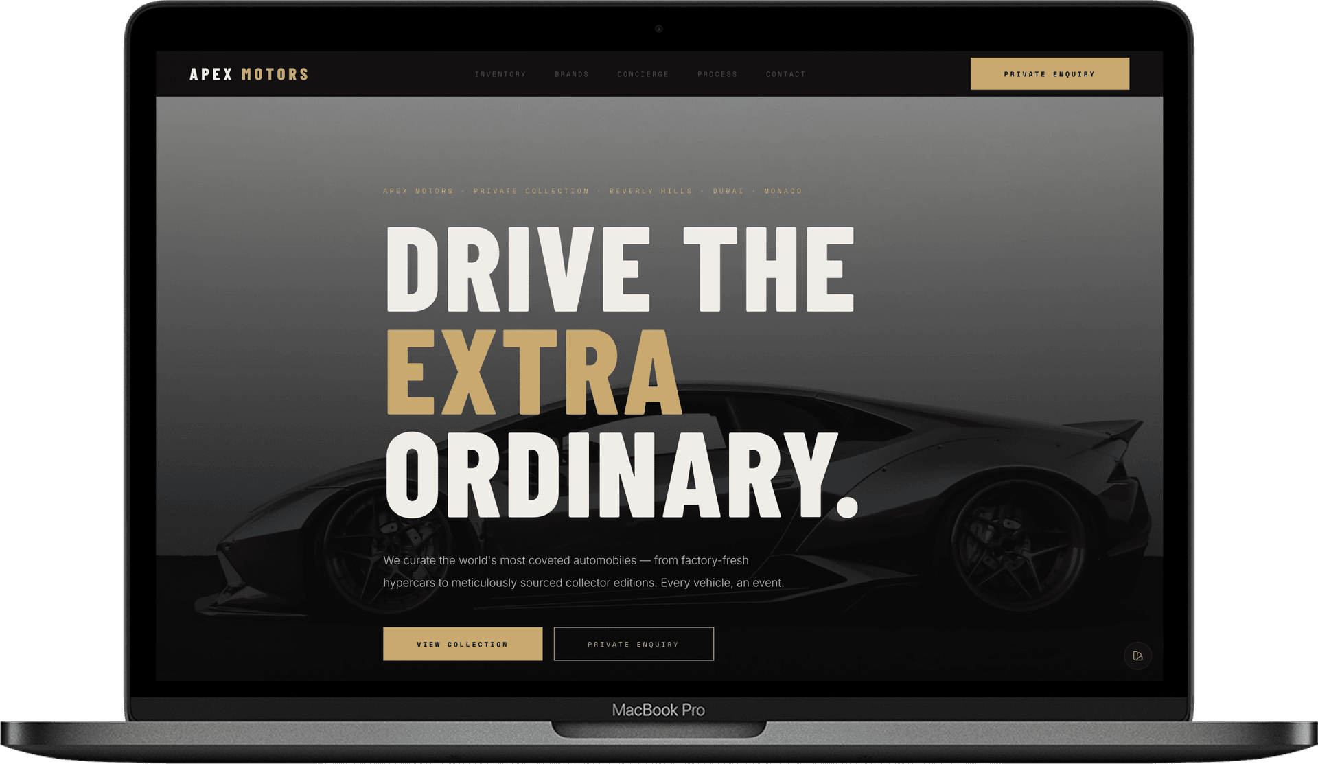 Luxury Car Dealership Website — Apex Motors homepage preview