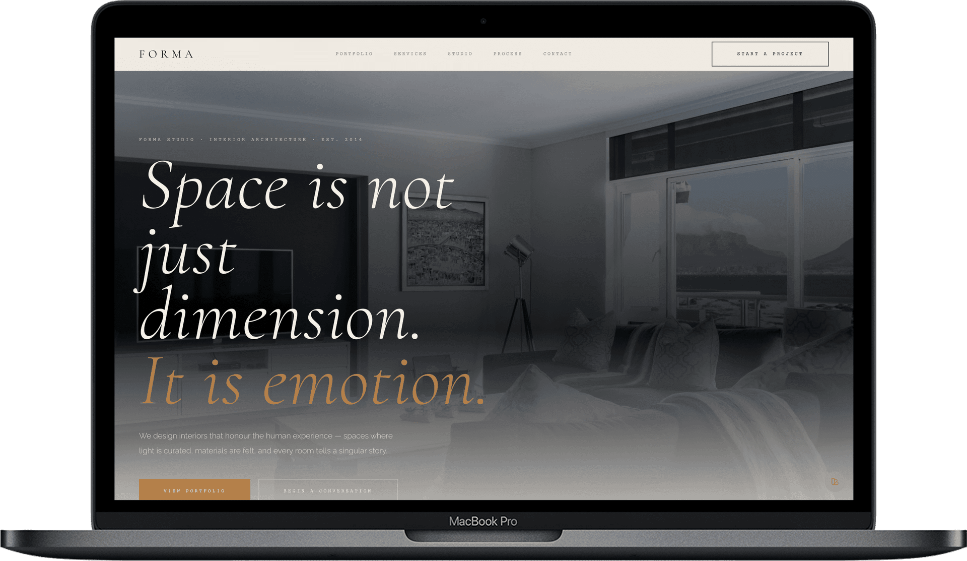 Interior Design Studio Website — Forma Studio homepage preview