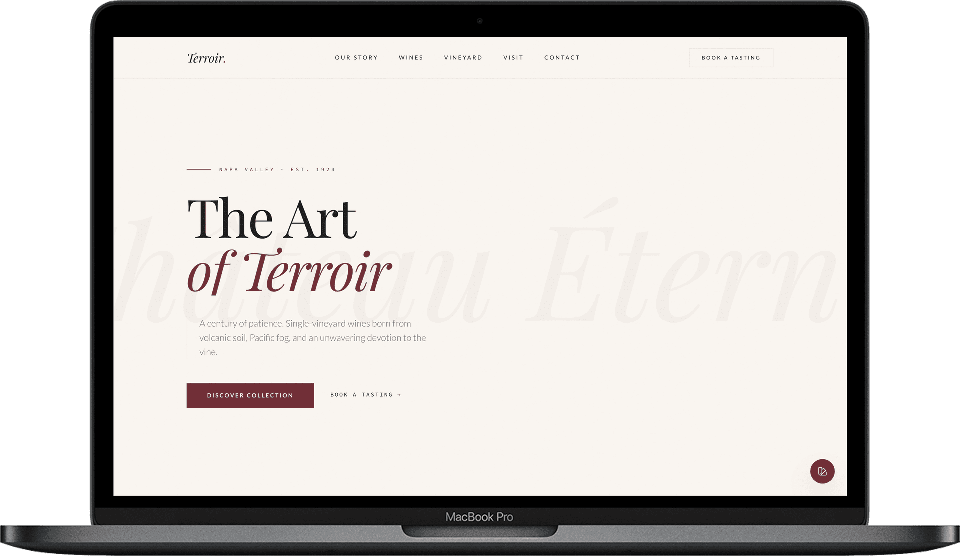 Winery Website — TERROIR design homepage preview
