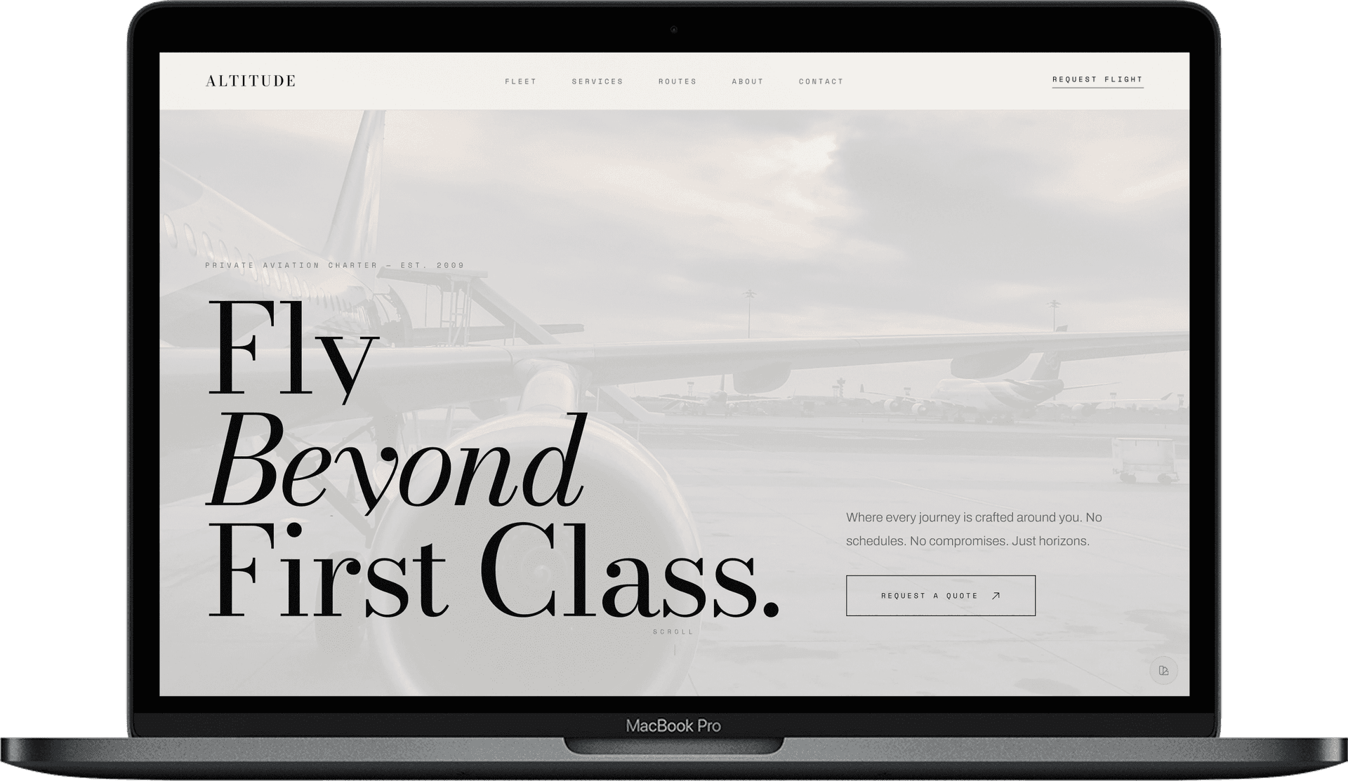 Private Aviation Website — ALTITUDE design homepage preview