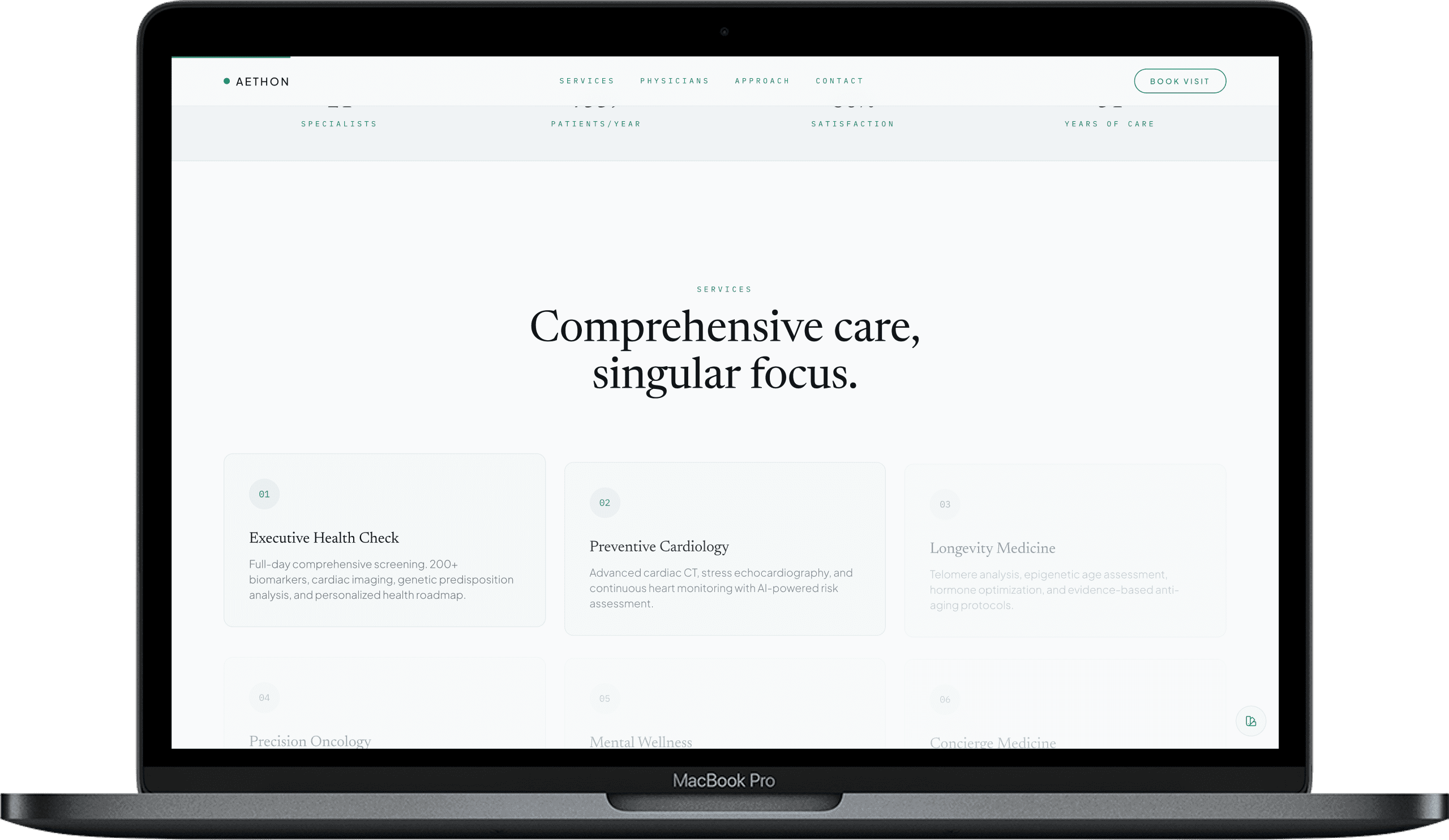 Medical Clinic Website — AETHON design detail preview 1
