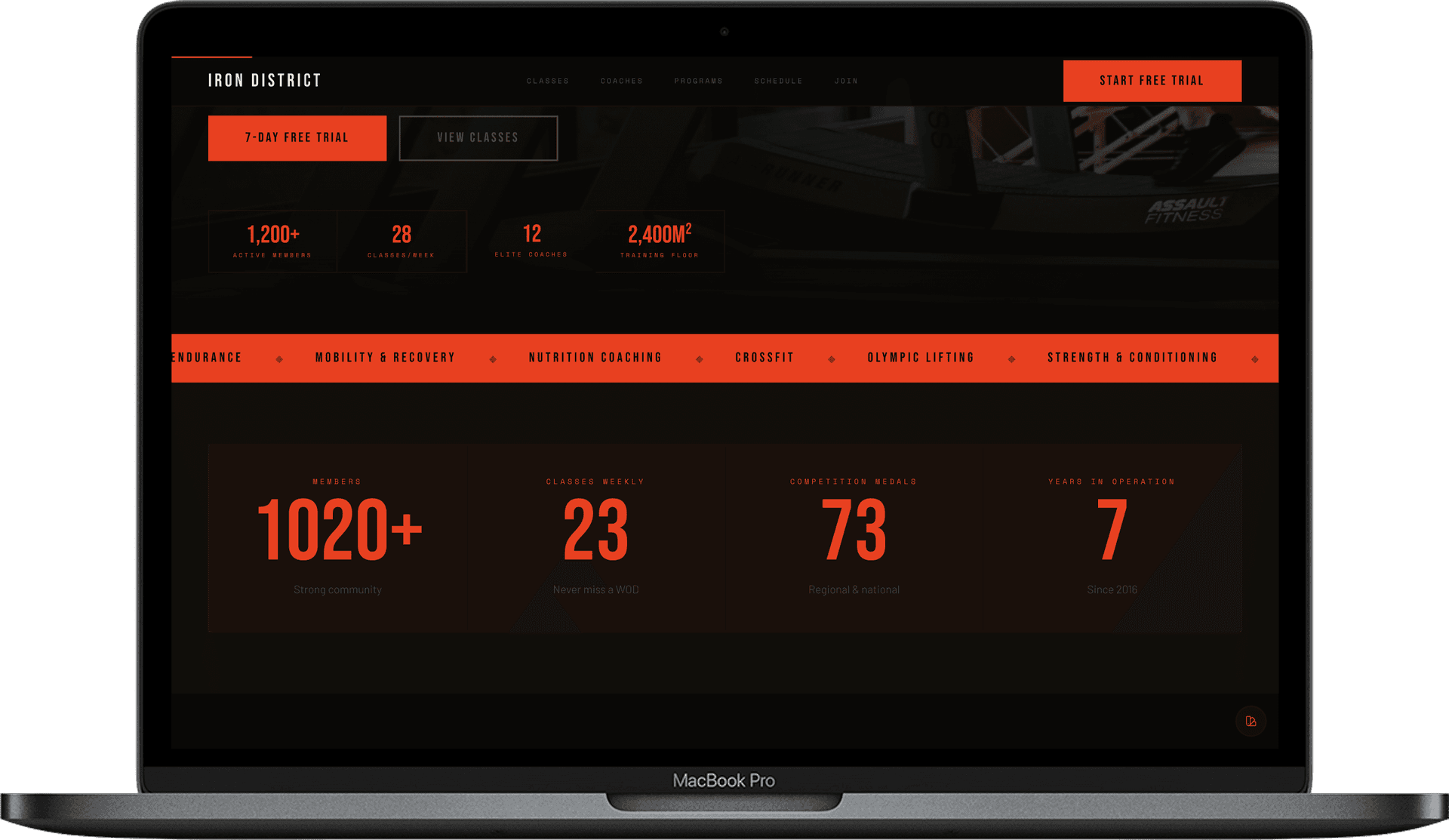 Gym Website — Iron District design detail preview 2