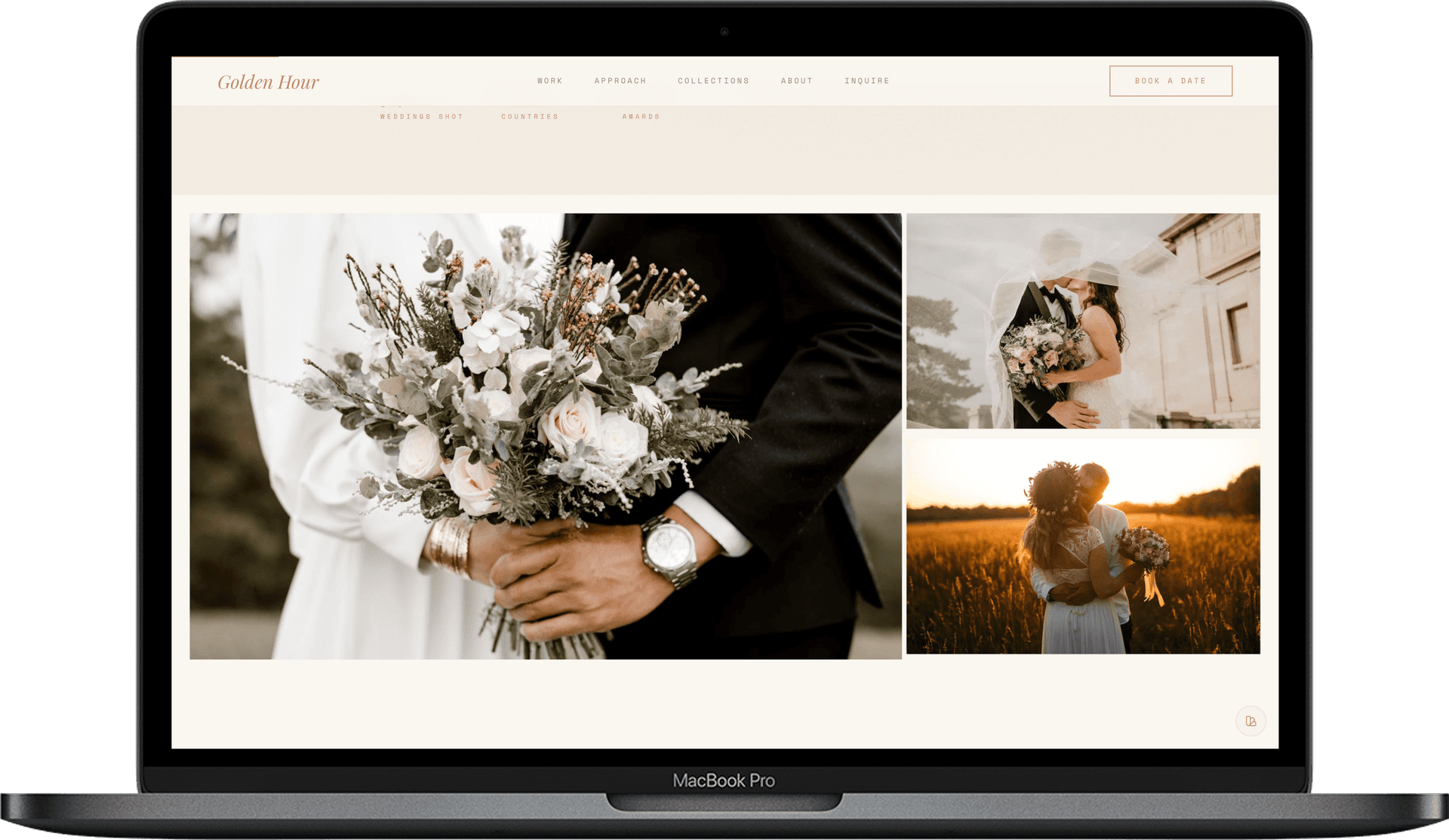Wedding Photographer Website — Golden Hour design detail preview 2
