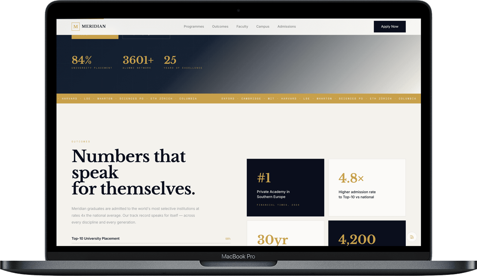Private School Website — Meridian Academy design detail preview 2