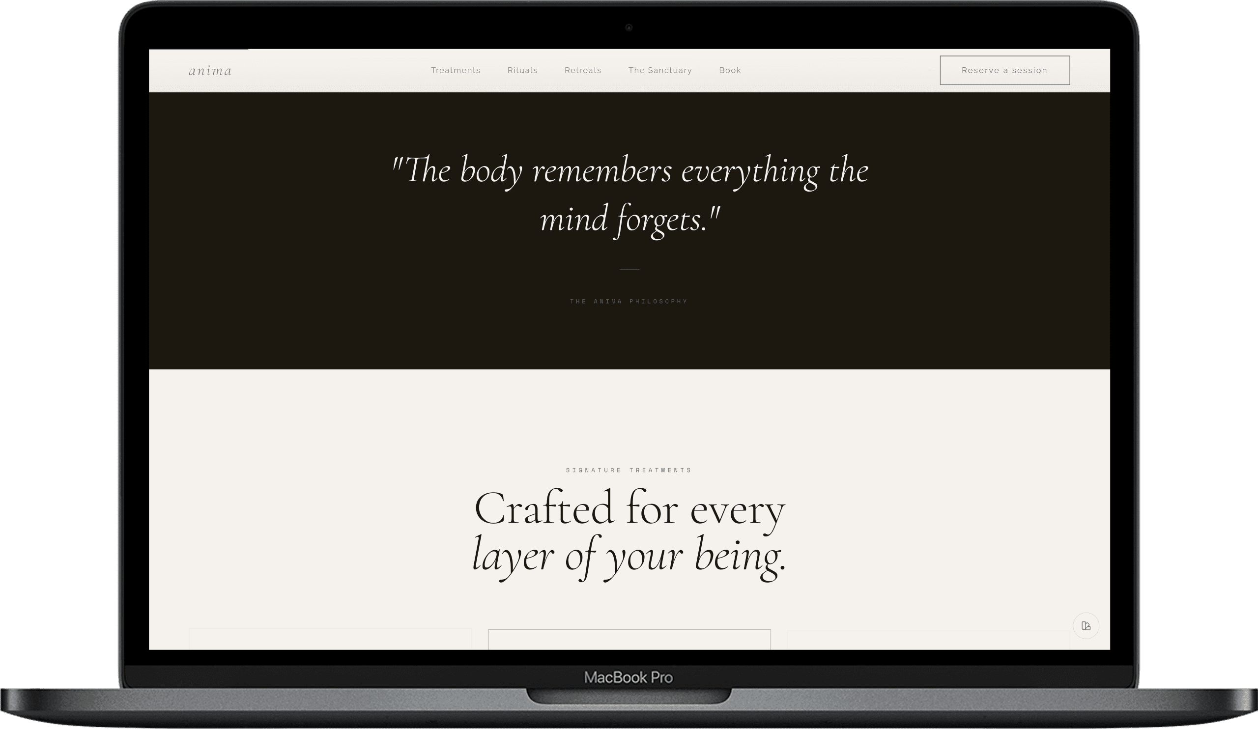 Wellness Retreat Website — Anima Spa design detail preview 2