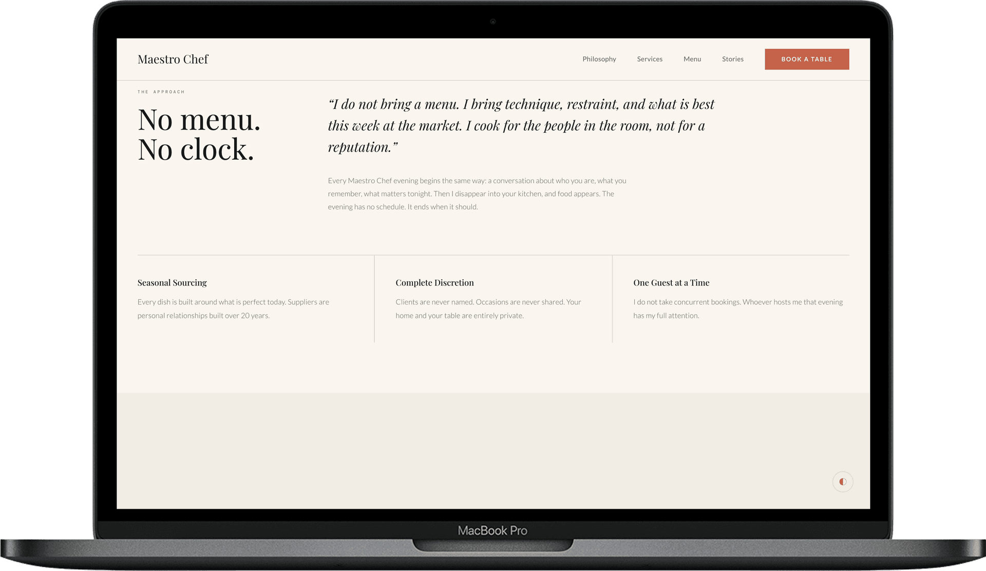 Private Chef Website — Maestro Chef design detail preview 2