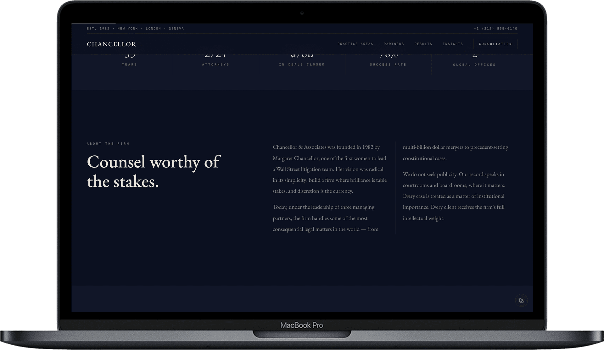 Corporate Law Firm Website — Chancellor design detail preview 1