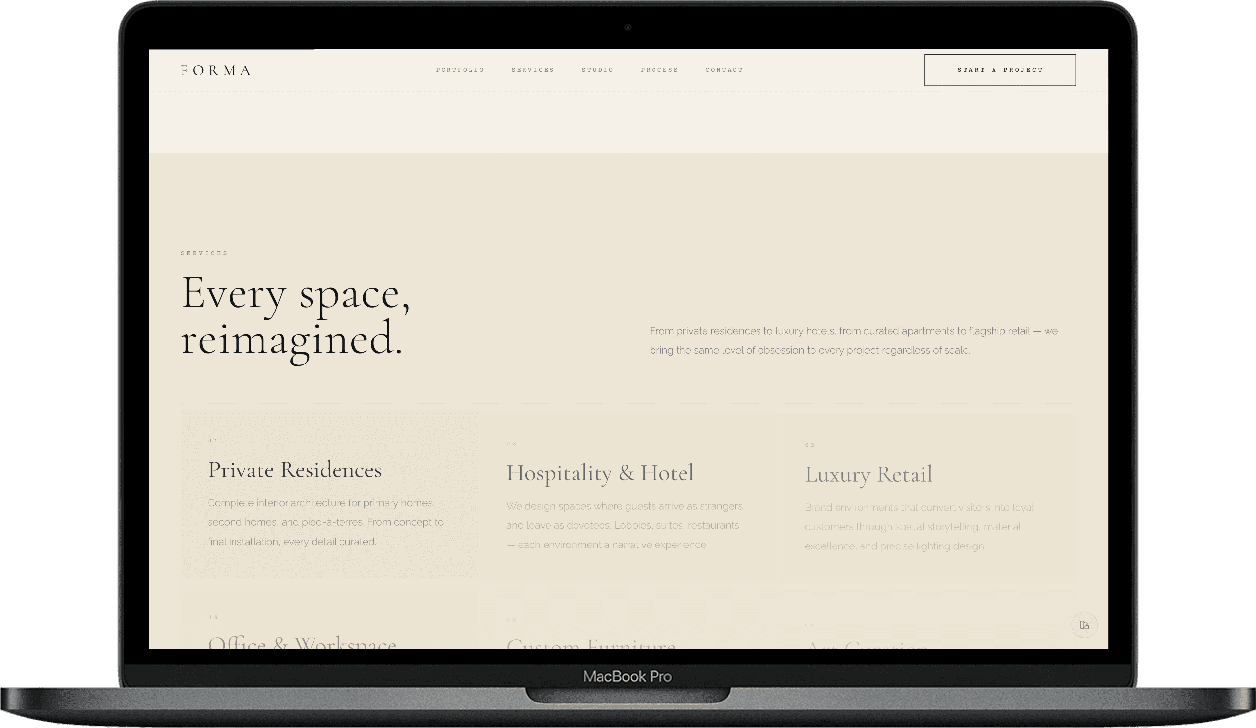 Interior Design Studio Website — Forma Studio detail preview 2