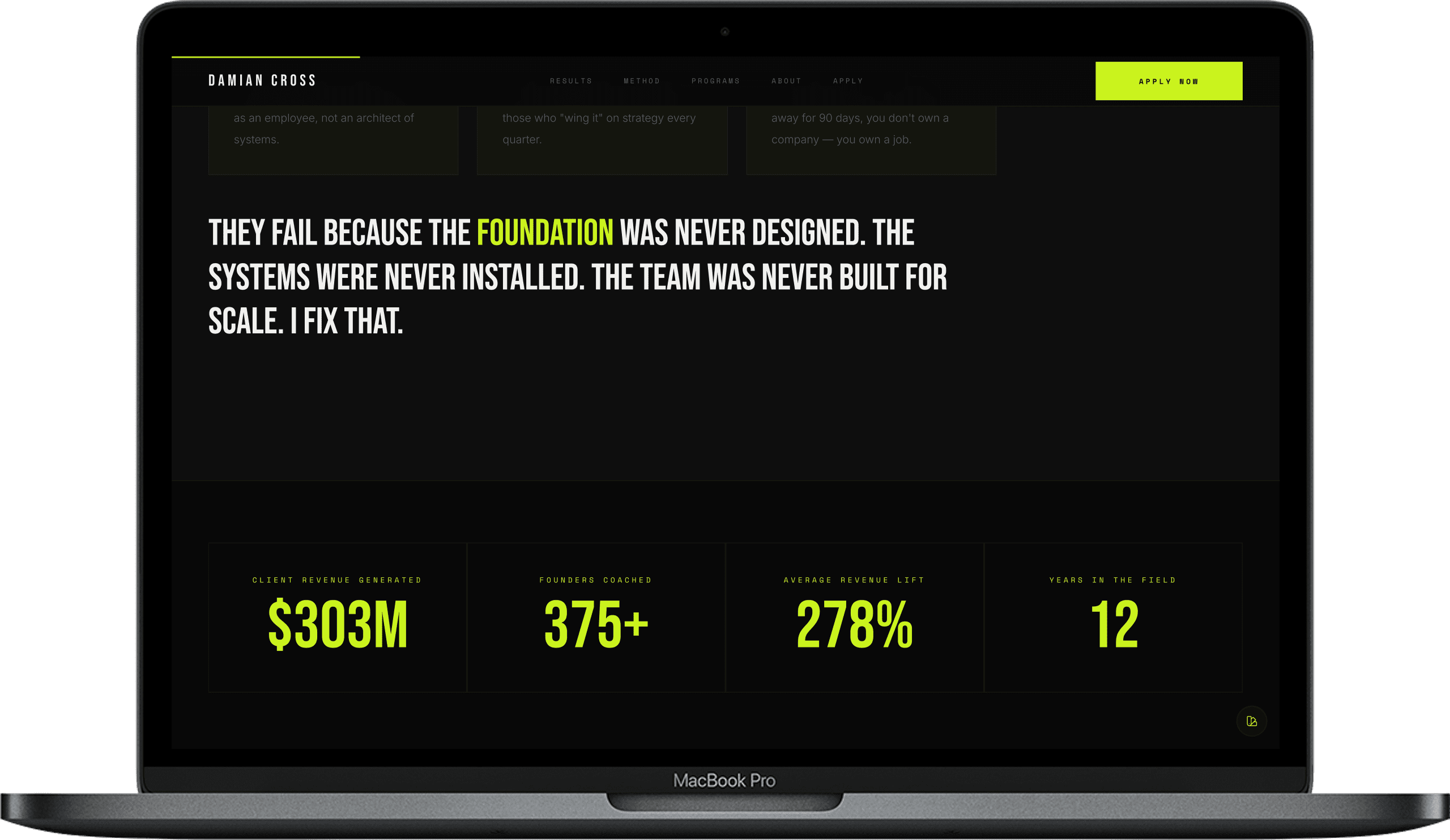Business Consultant Website — Damian Cross design detail preview 2