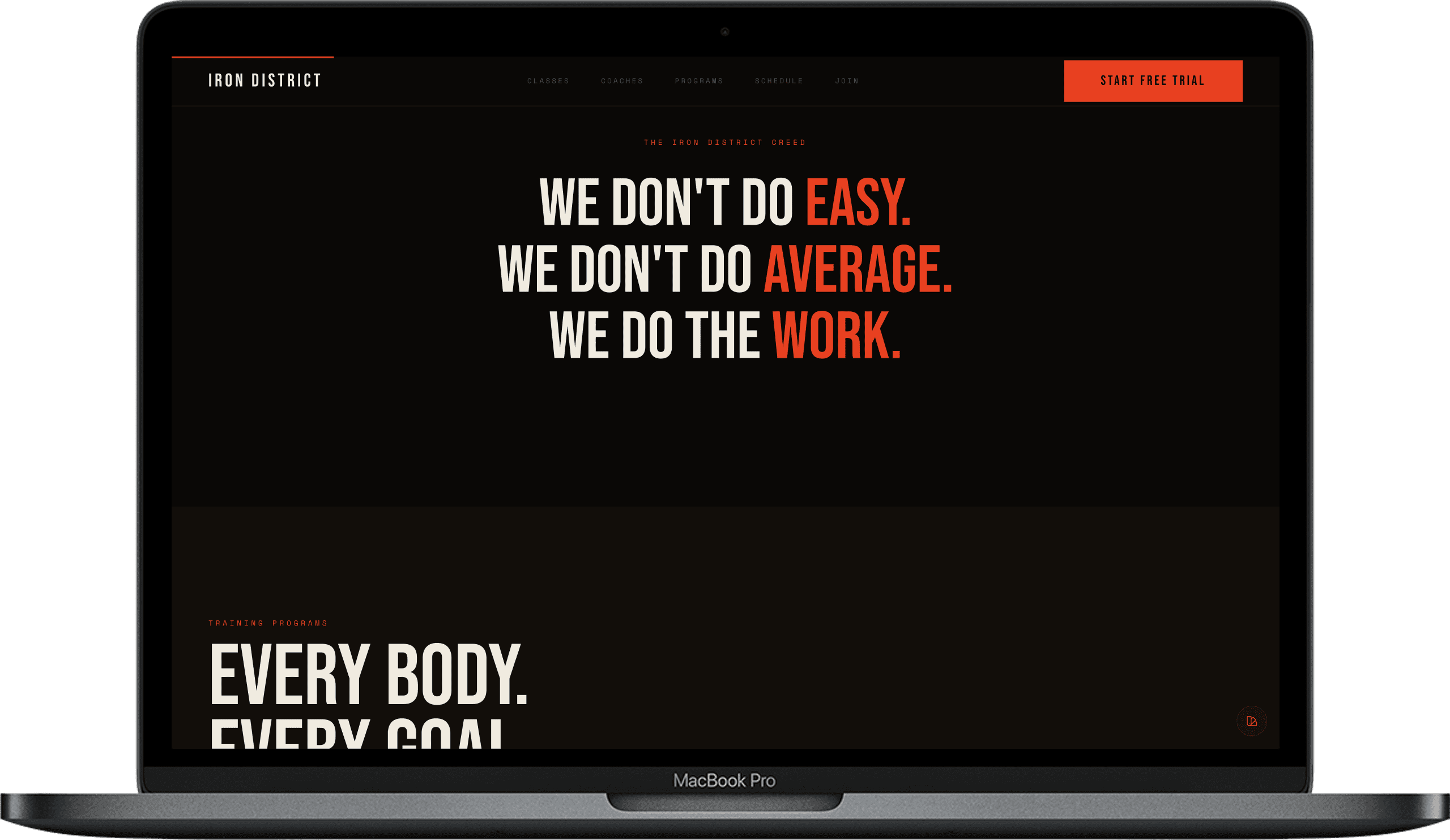 Gym Website — Iron District design detail preview 1