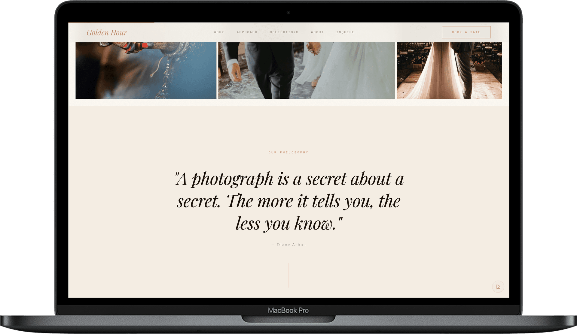 Wedding Photographer Website — Golden Hour design detail preview 1
