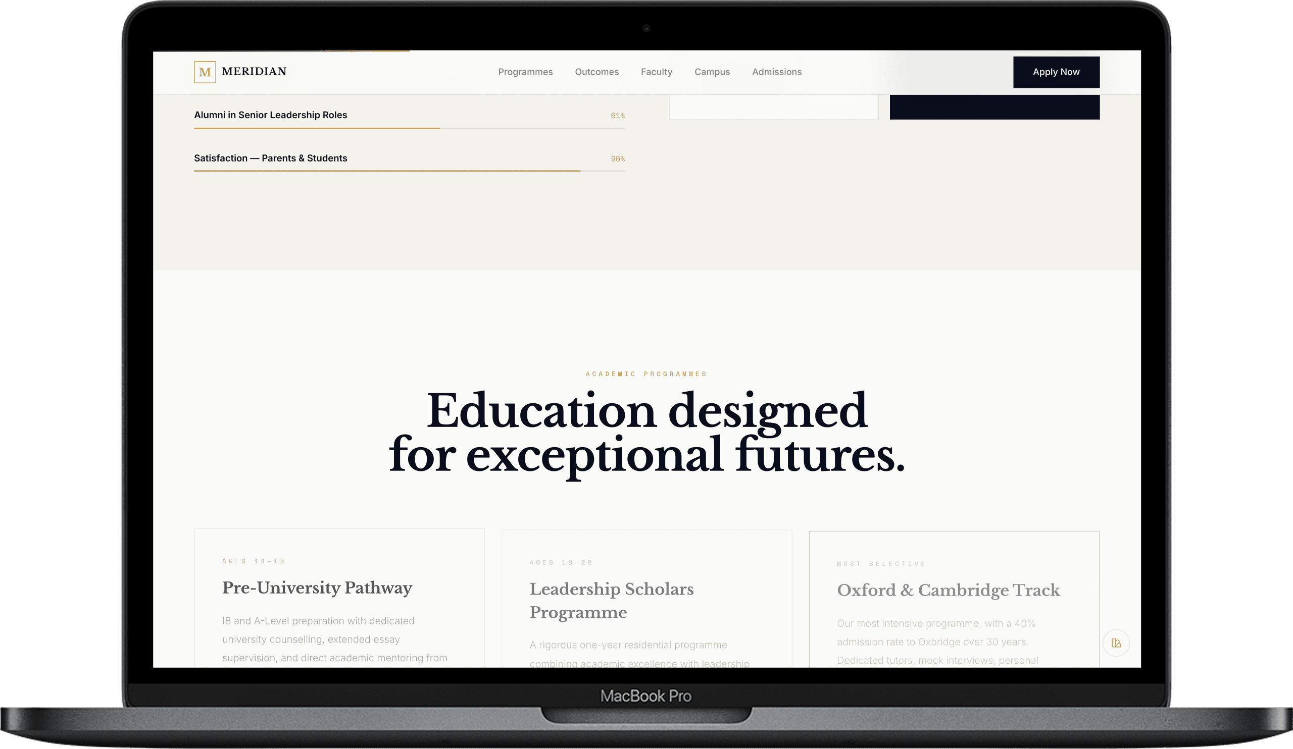 Private School Website — Meridian Academy design detail preview 1