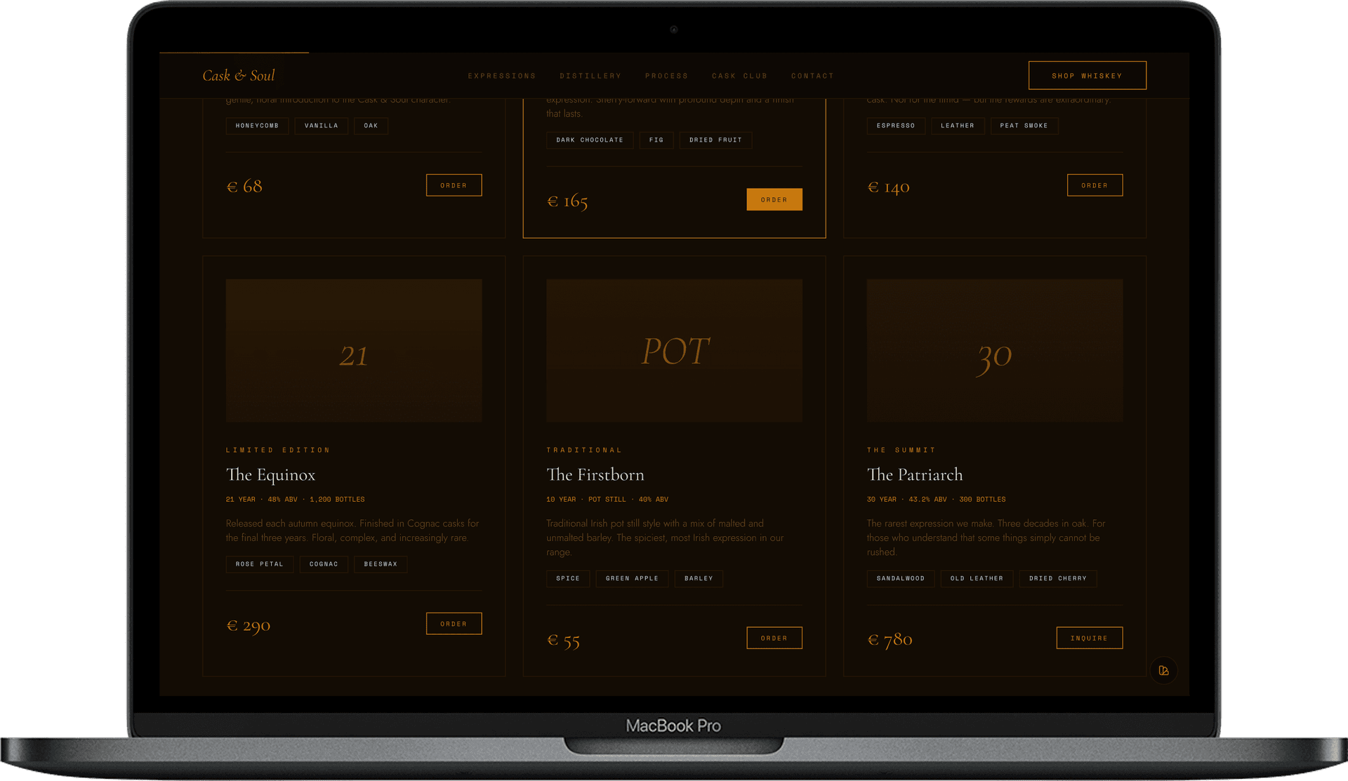 Whiskey Distillery Website — Cask & Soul design detail preview 1