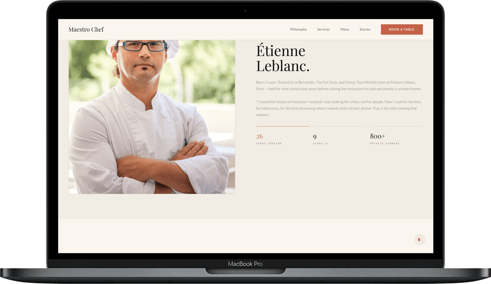 Private Chef Website — Maestro Chef design detail preview 1