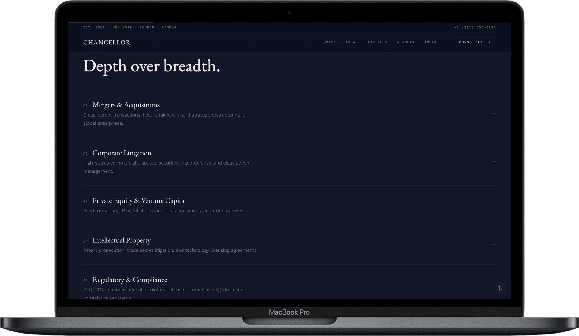 Corporate Law Firm Website — Chancellor design detail preview 2