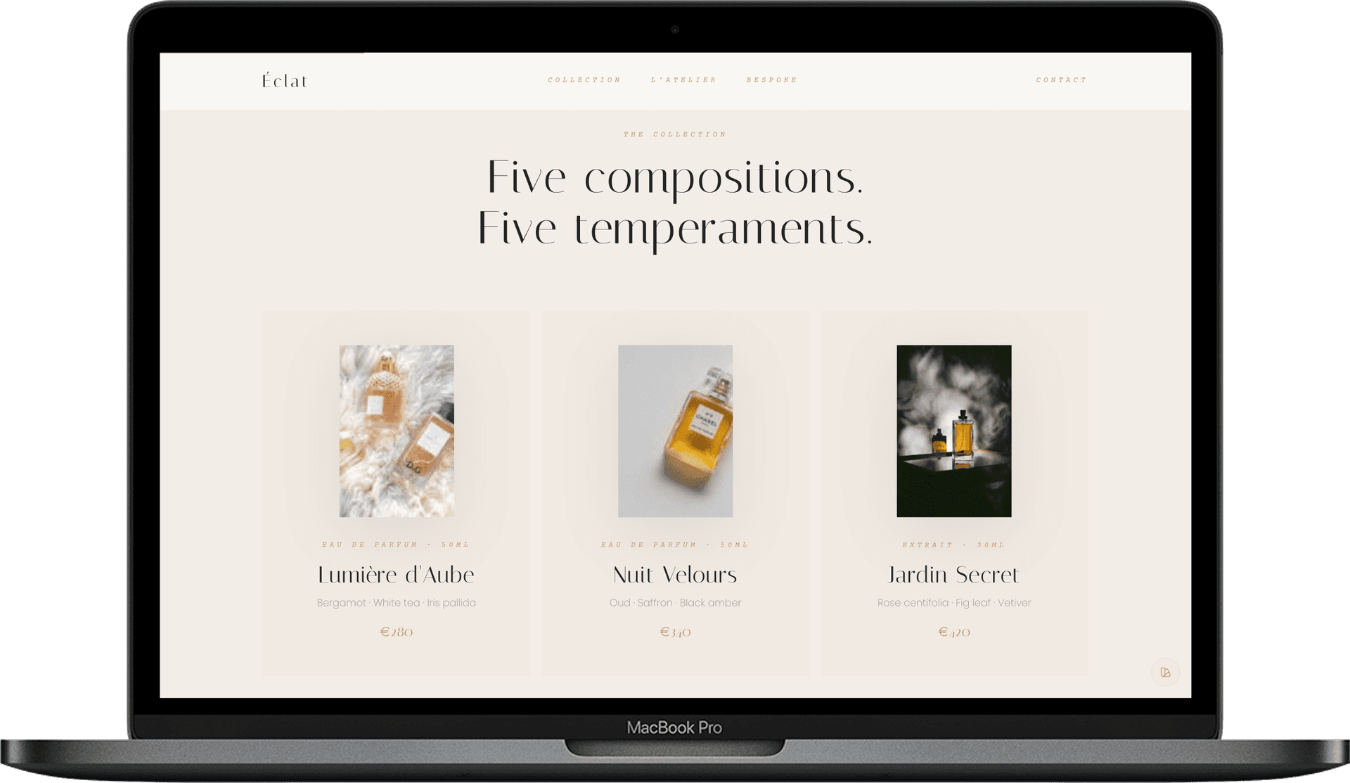 Perfume House Website — ÉCLAT Parfum design detail preview 2