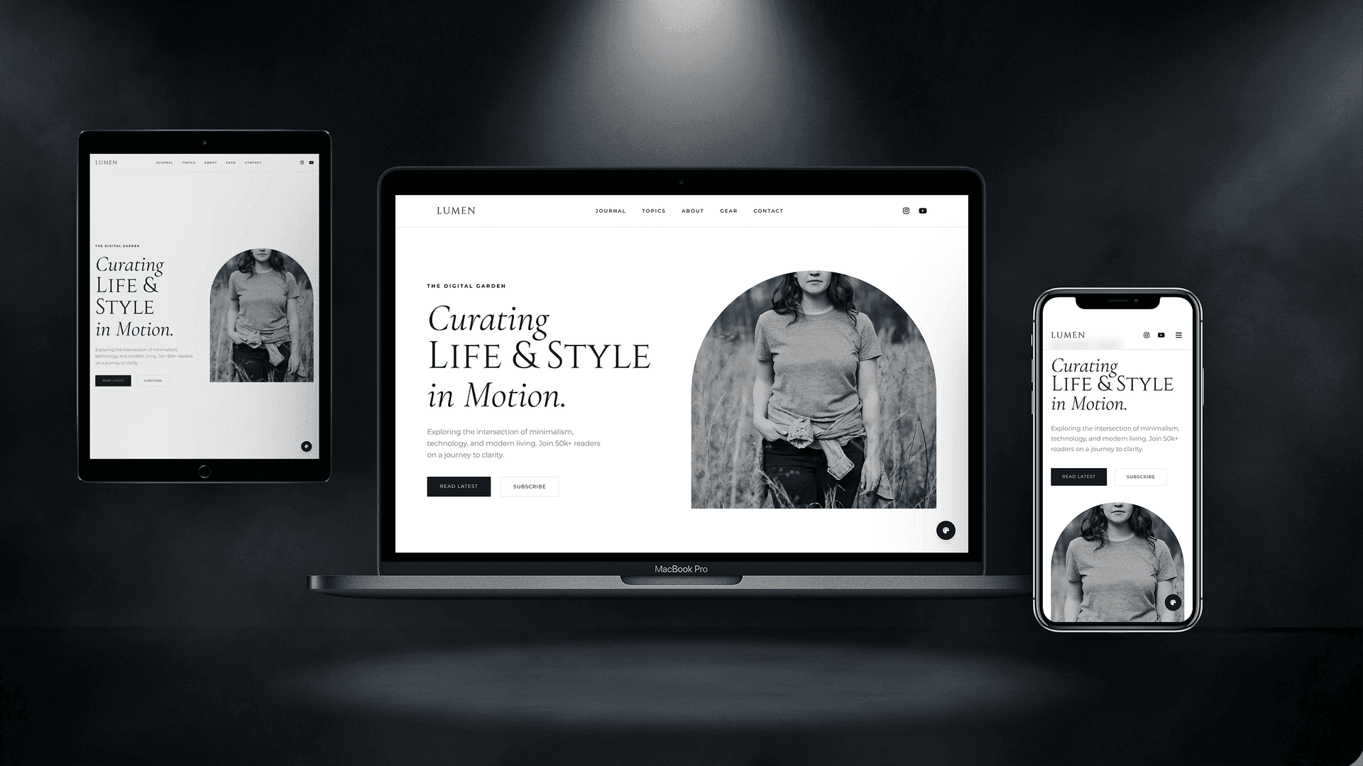 Editorial Blog Website — LUMEN design — Landing exclusive website base preview