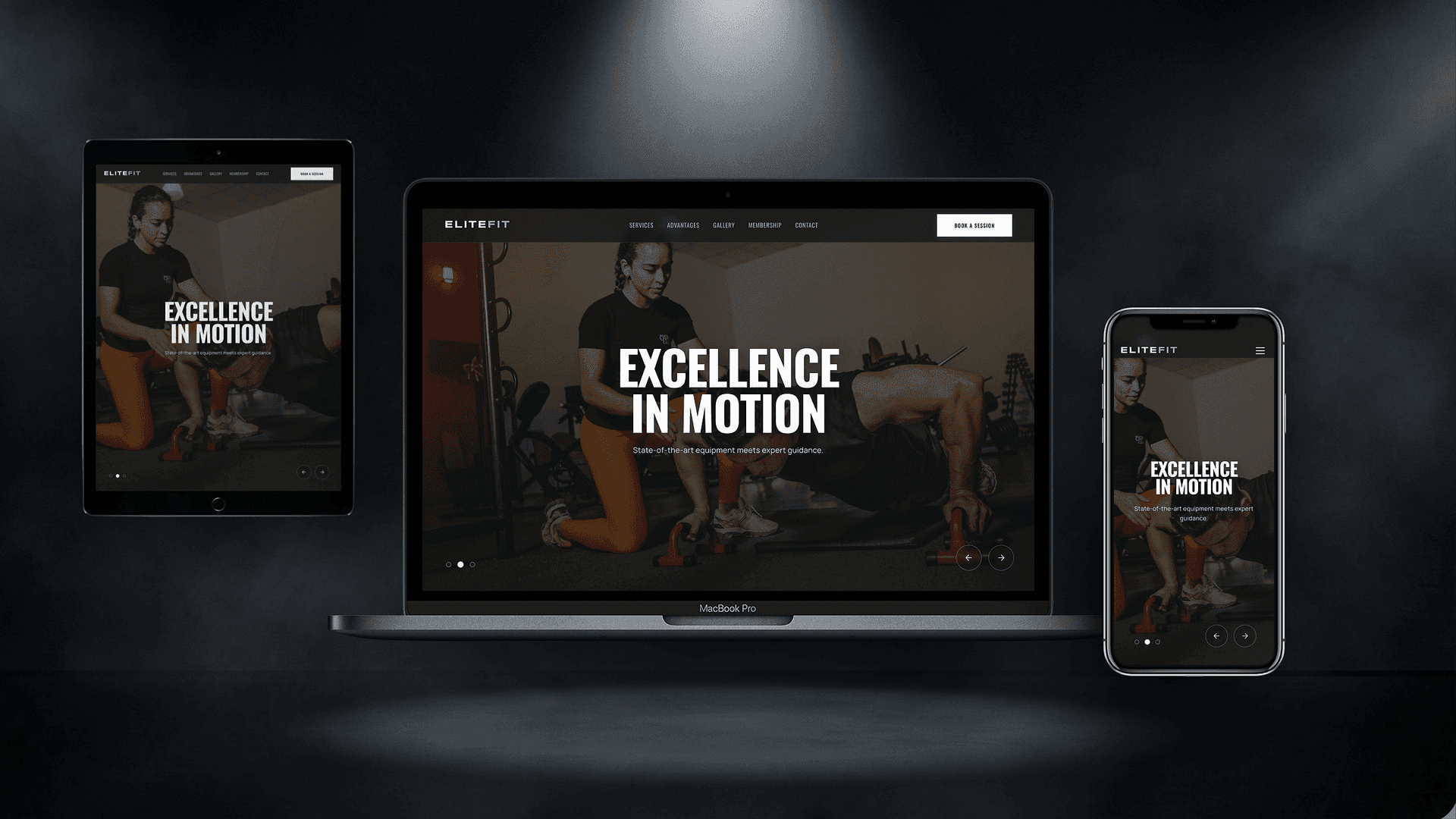 Fitness Club Website — EliteFit design — Landing exclusive website base preview