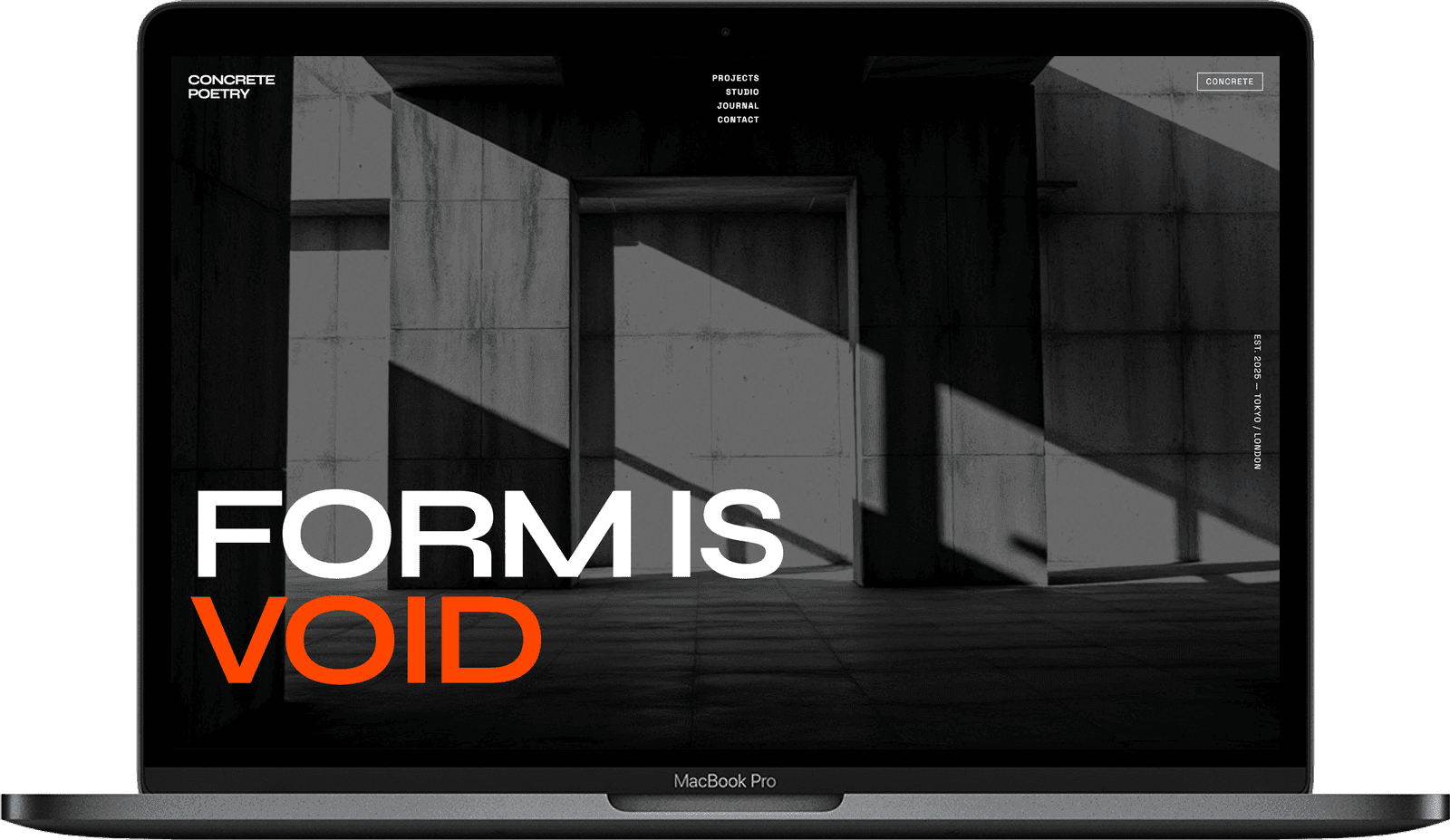 Architect Website — Concrete Poetry design homepage preview