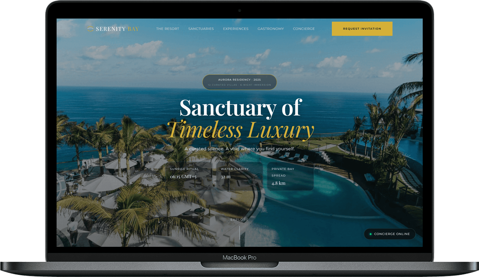Resort Hotel Website — Serenity Bay design homepage preview
