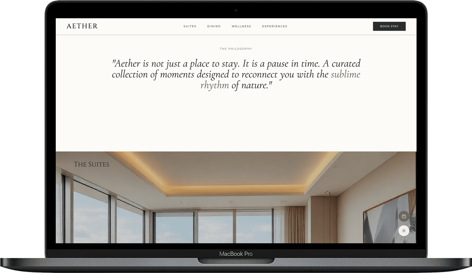 Hotel & Apartments Website — AETHER design detail preview 1