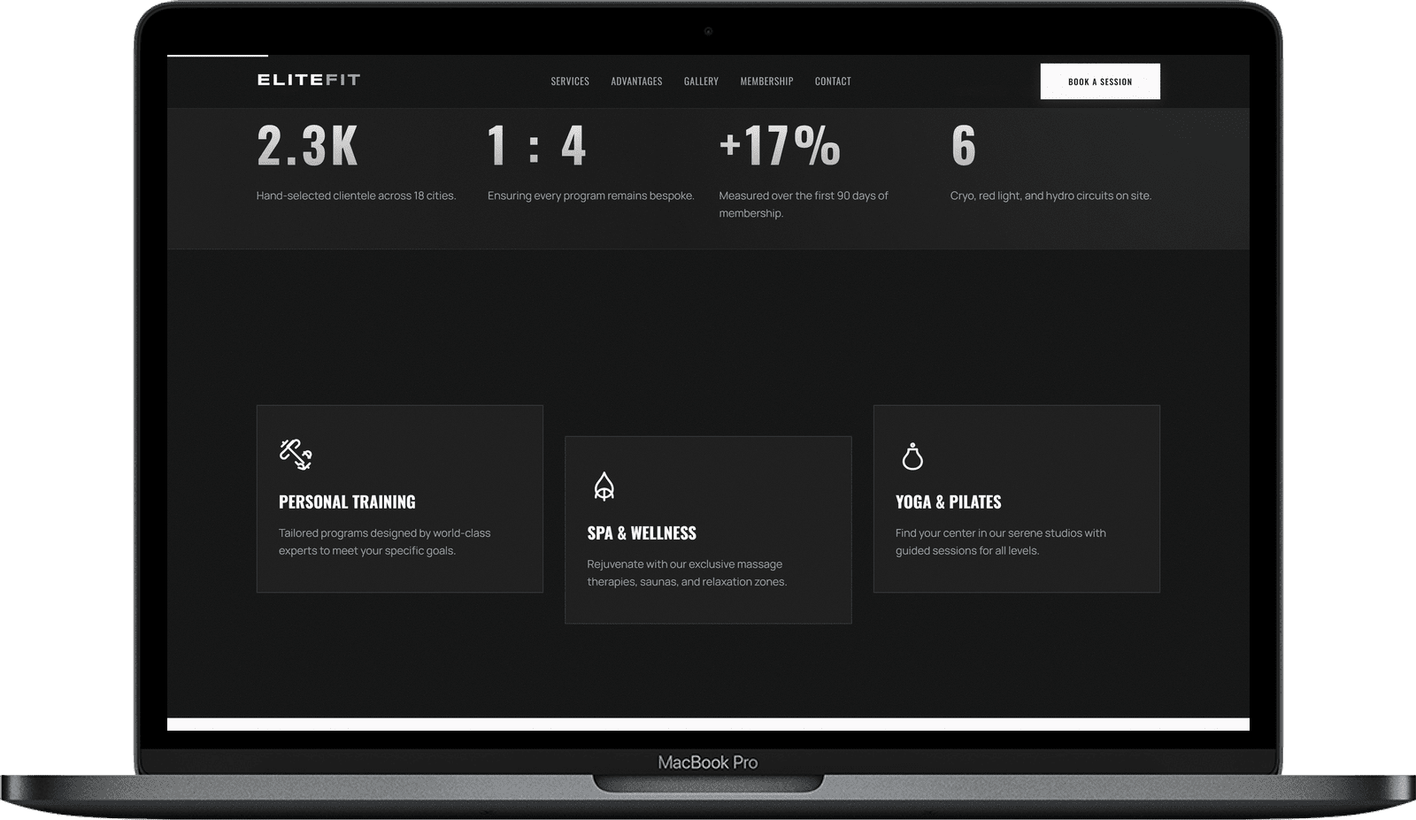 Fitness Club Website — EliteFit design detail preview 1